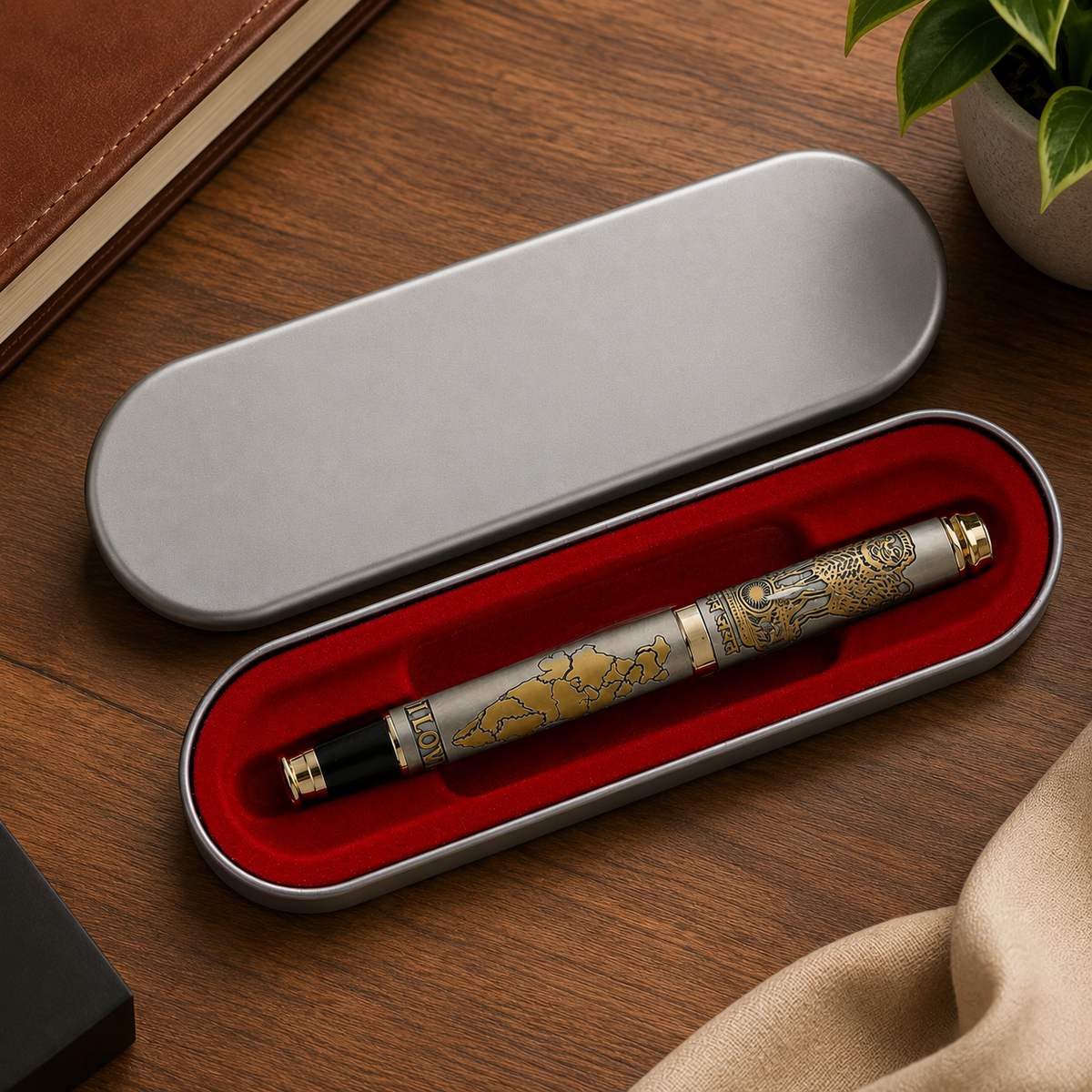 I Love India Premium Etched Metal Roller Pen