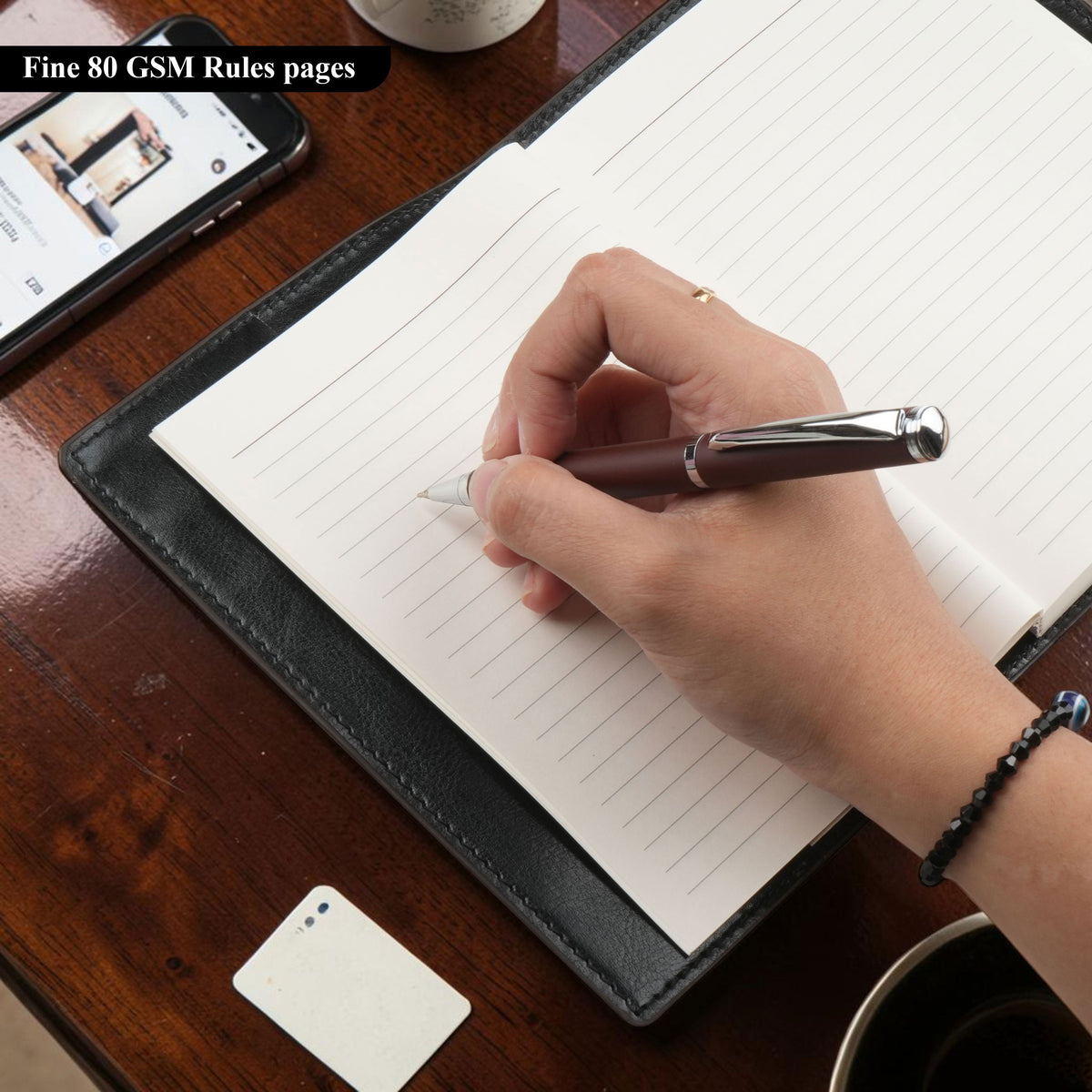 Classic Minimalist Leather A5 Diary & Pen Gift Set