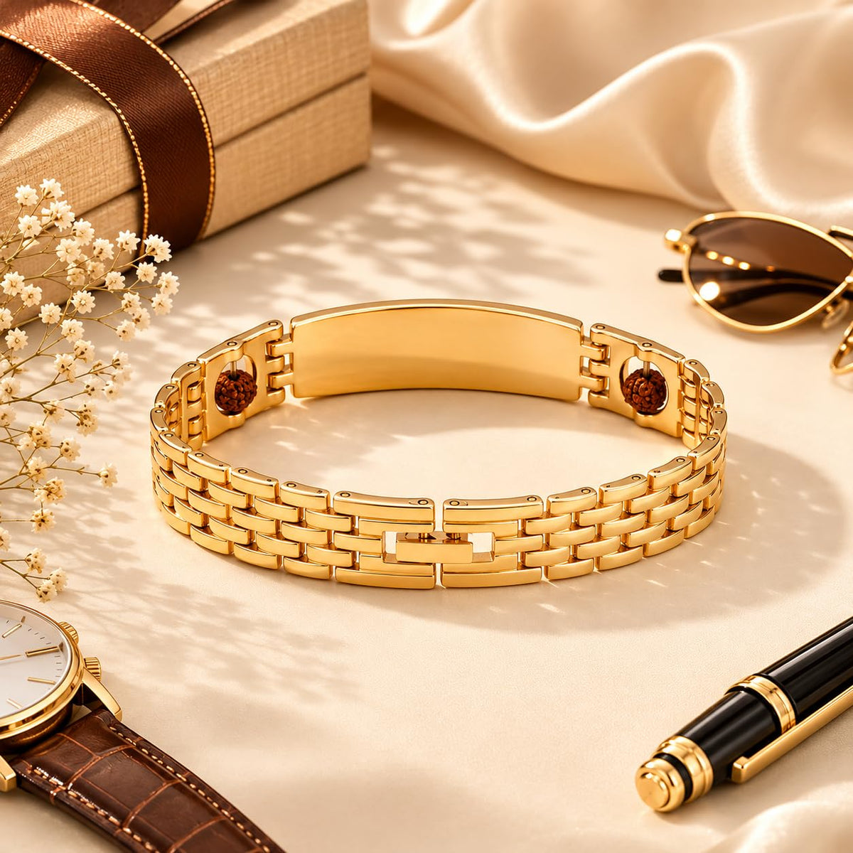 Personalized Rudraksh Name Bracelet With Gift Box