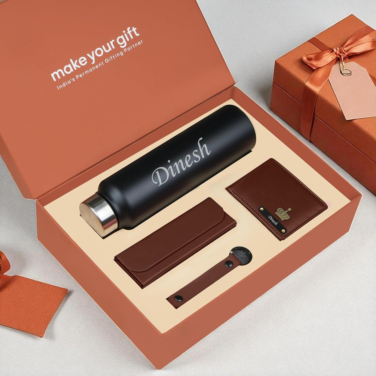 Personalized Wallet Bottle Keychian & Eyewear Case Gift Hamper