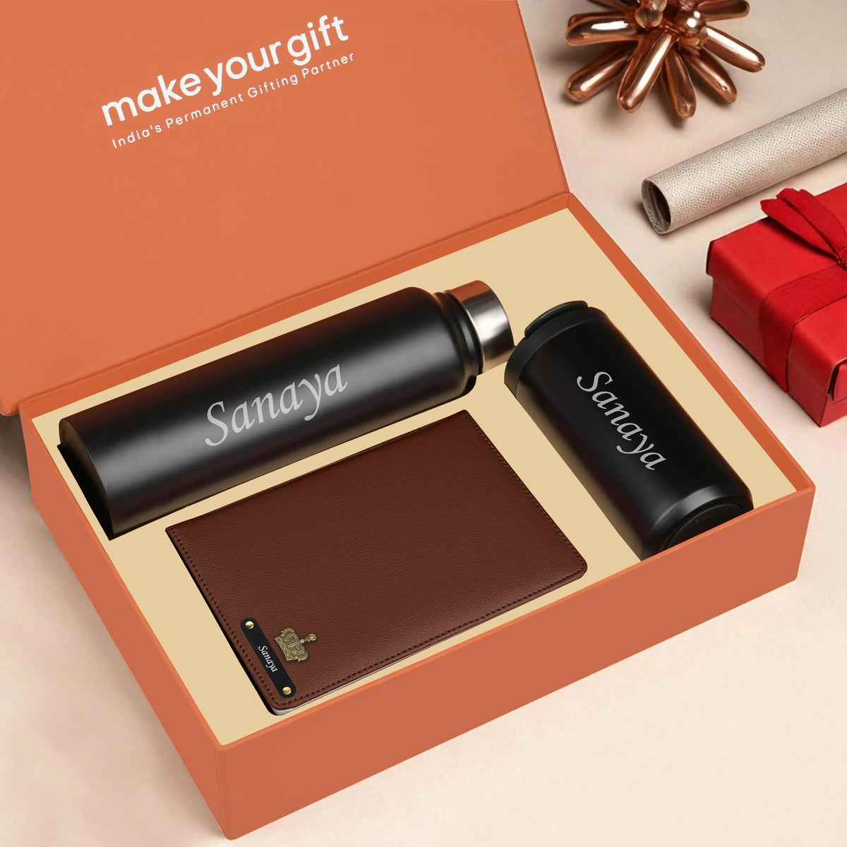 Personalized Diary Bottle & Tumbler Gift Hamper