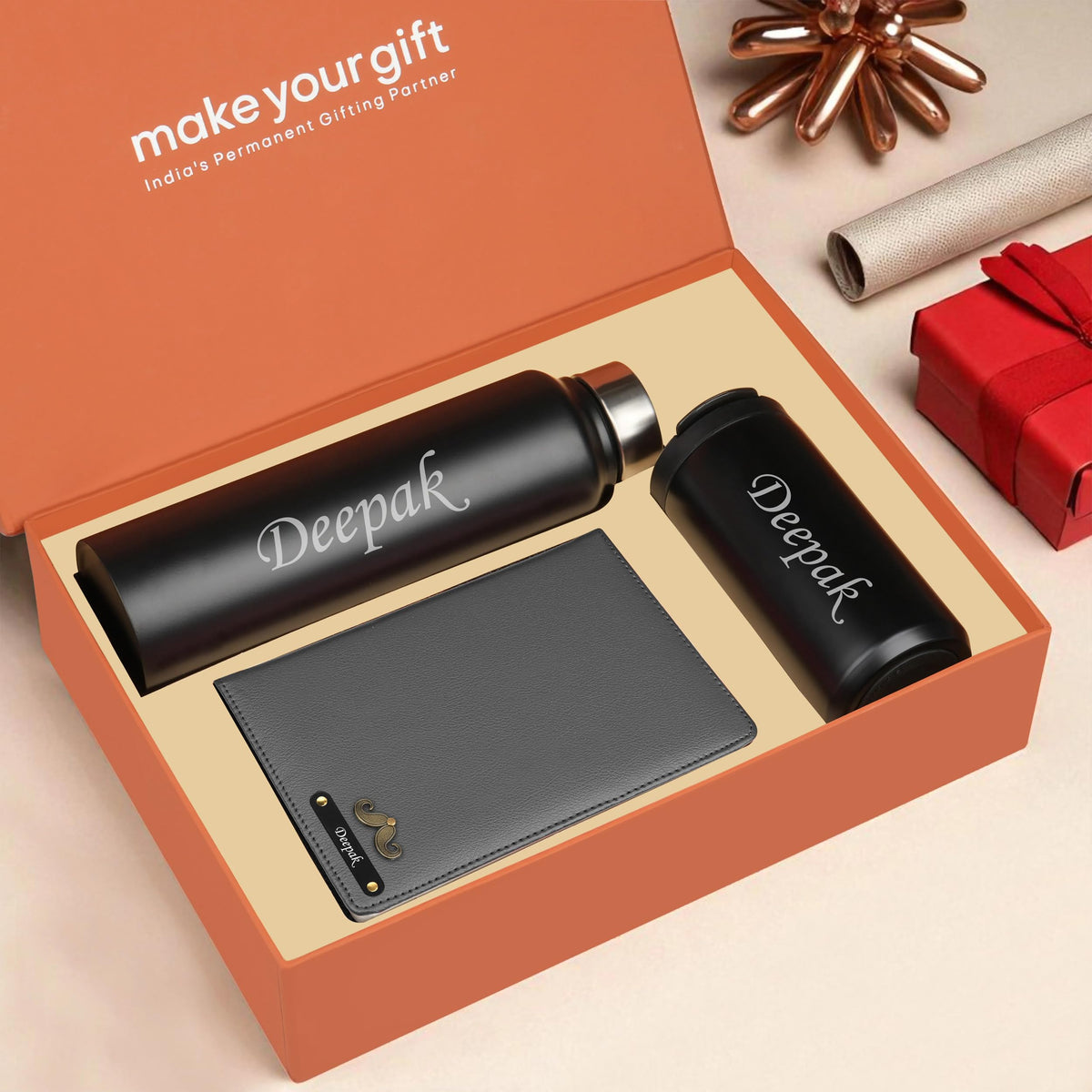 Personalized Diary Bottle & Tumbler Gift Hamper