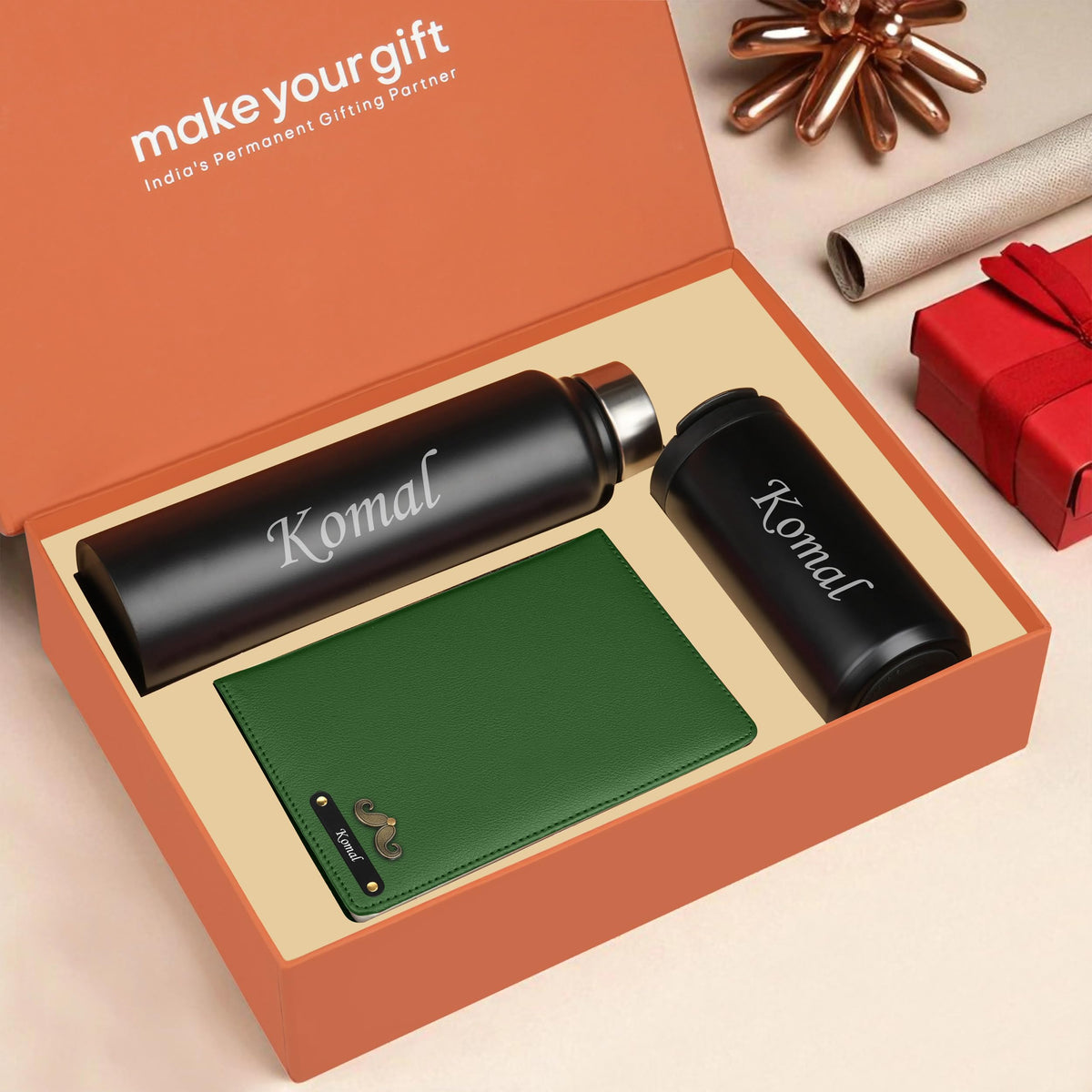 Personalized Diary Bottle & Tumbler Gift Hamper