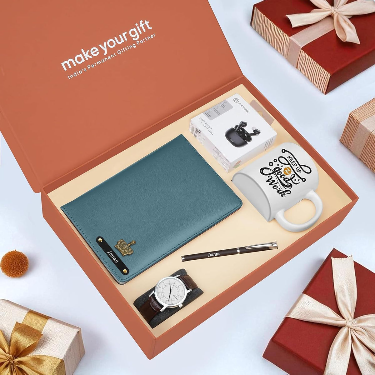 Personalized Diary Pen Earbuds Watch & Mug Gift Hamper