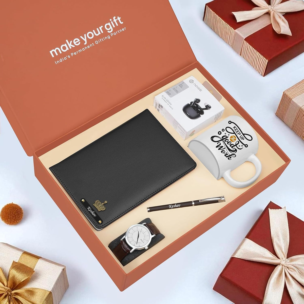 Personalized Diary Pen Earbuds Watch & Mug Gift Hamper