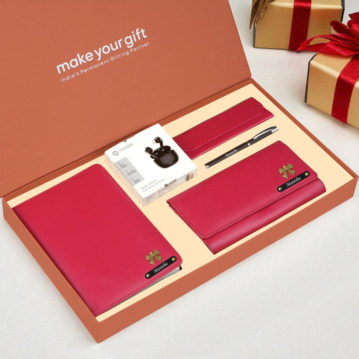 Personalized Diary Clutch Earbuds Pen & Eyewear Case Gift Hamper