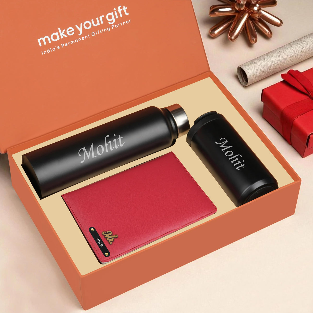 Personalized Diary Bottle & Tumbler Gift Hamper