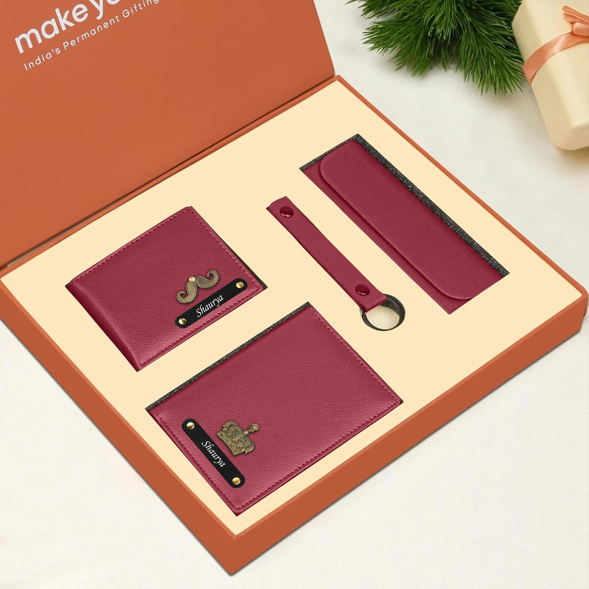 Personalized Wallet Keychain Eyewear Case & Passport Cover Gift Hamper