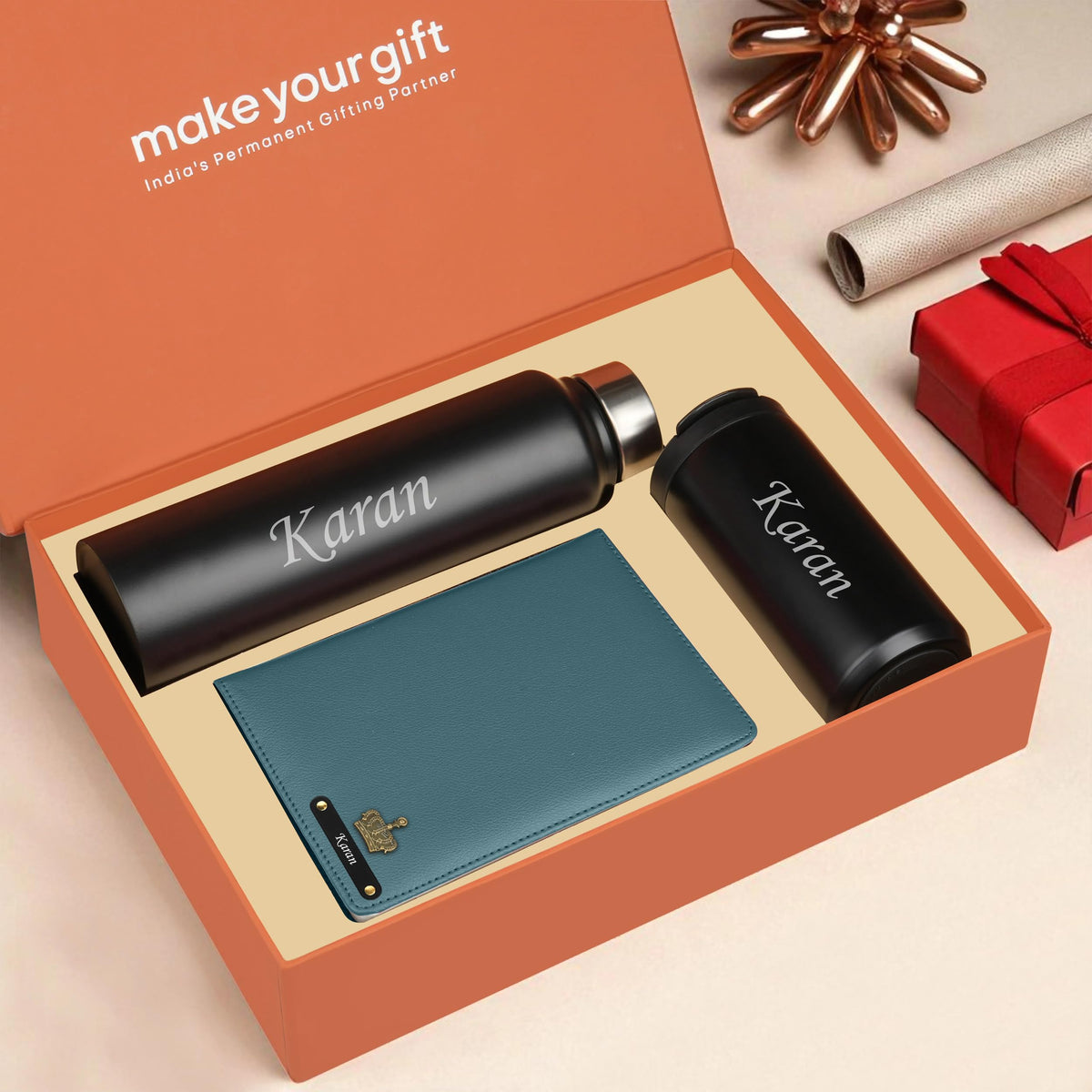 Personalized Diary Bottle & Tumbler Gift Hamper