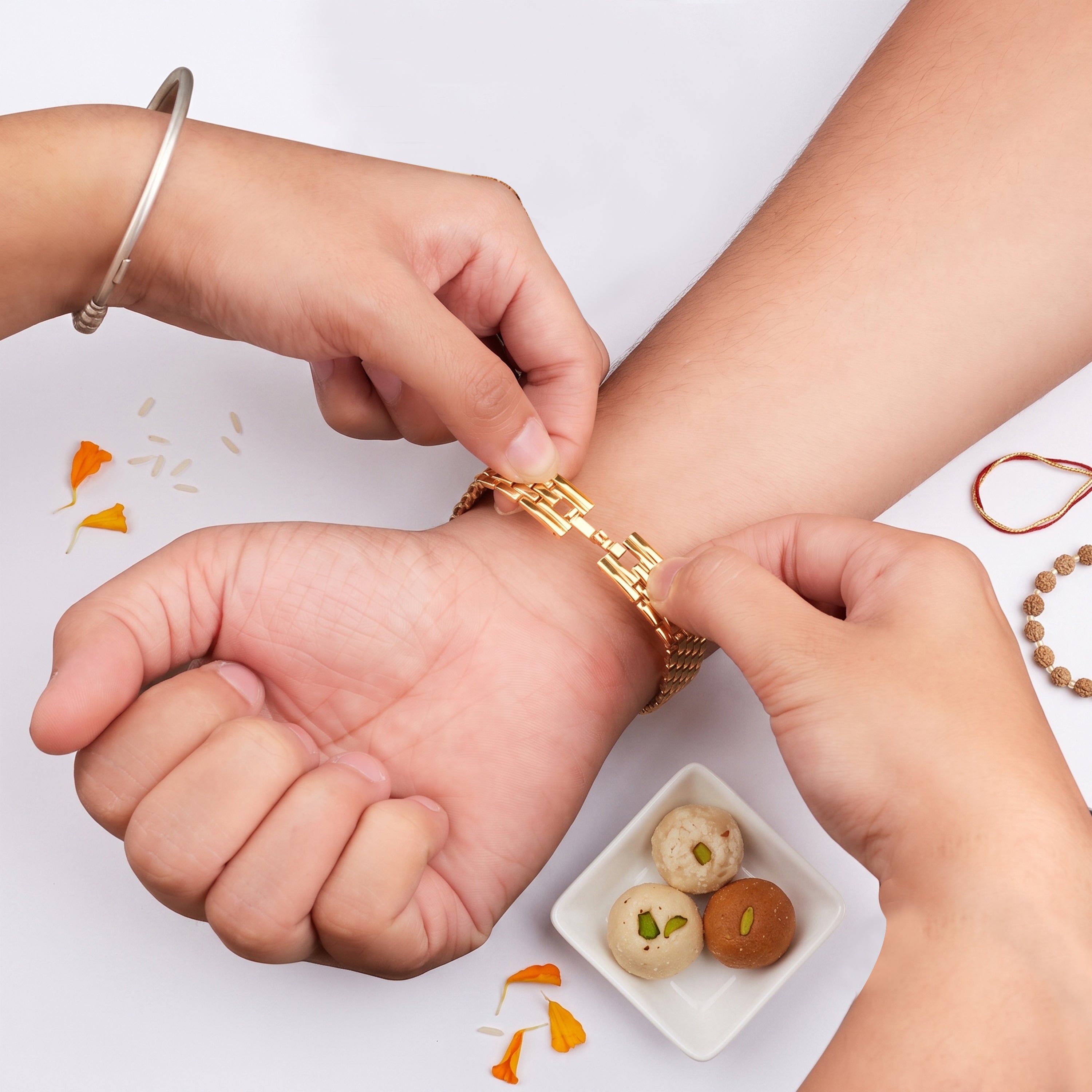 Personalized Bracelet Rudraksh Rakhi With Gift Box
