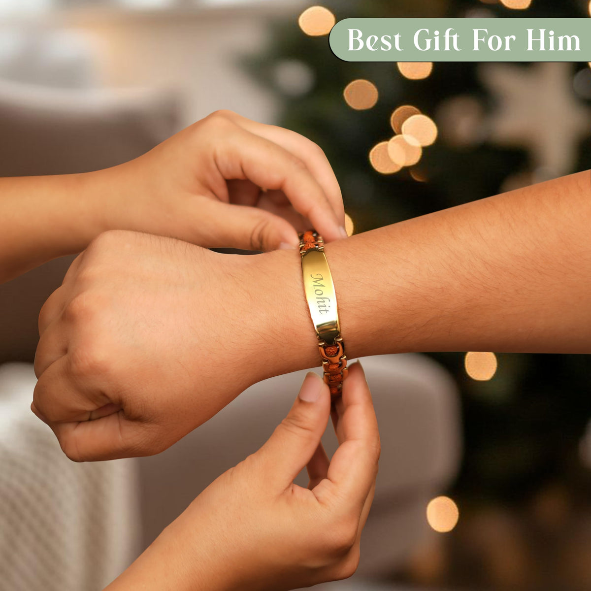 Personalized Lab Certified Rudraksh Bracelet With Name