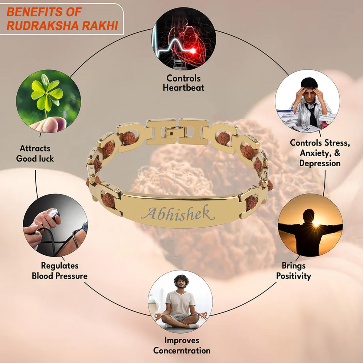 Personalized Lab Certified Rudraksh Bracelet With Name