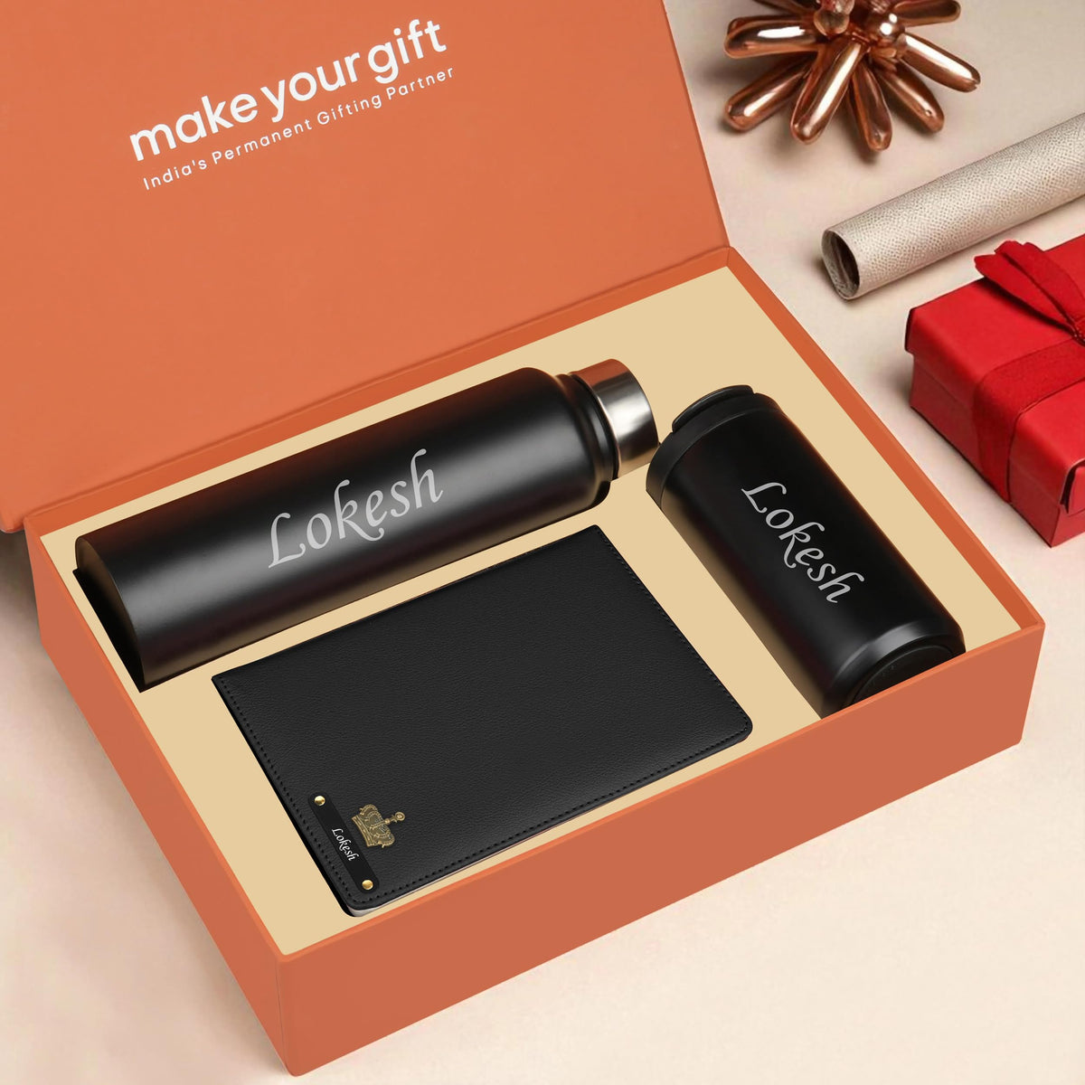 Personalized Diary Bottle & Tumbler Gift Hamper