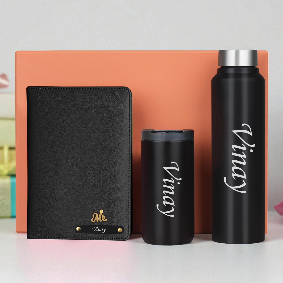 Personalized Diary Bottle & Tumbler Gift Hamper