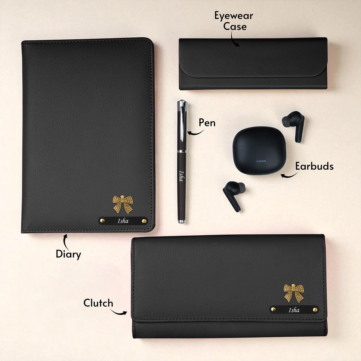 Personalized Diary Clutch Earbuds Pen & Eyewear Case Gift Hamper