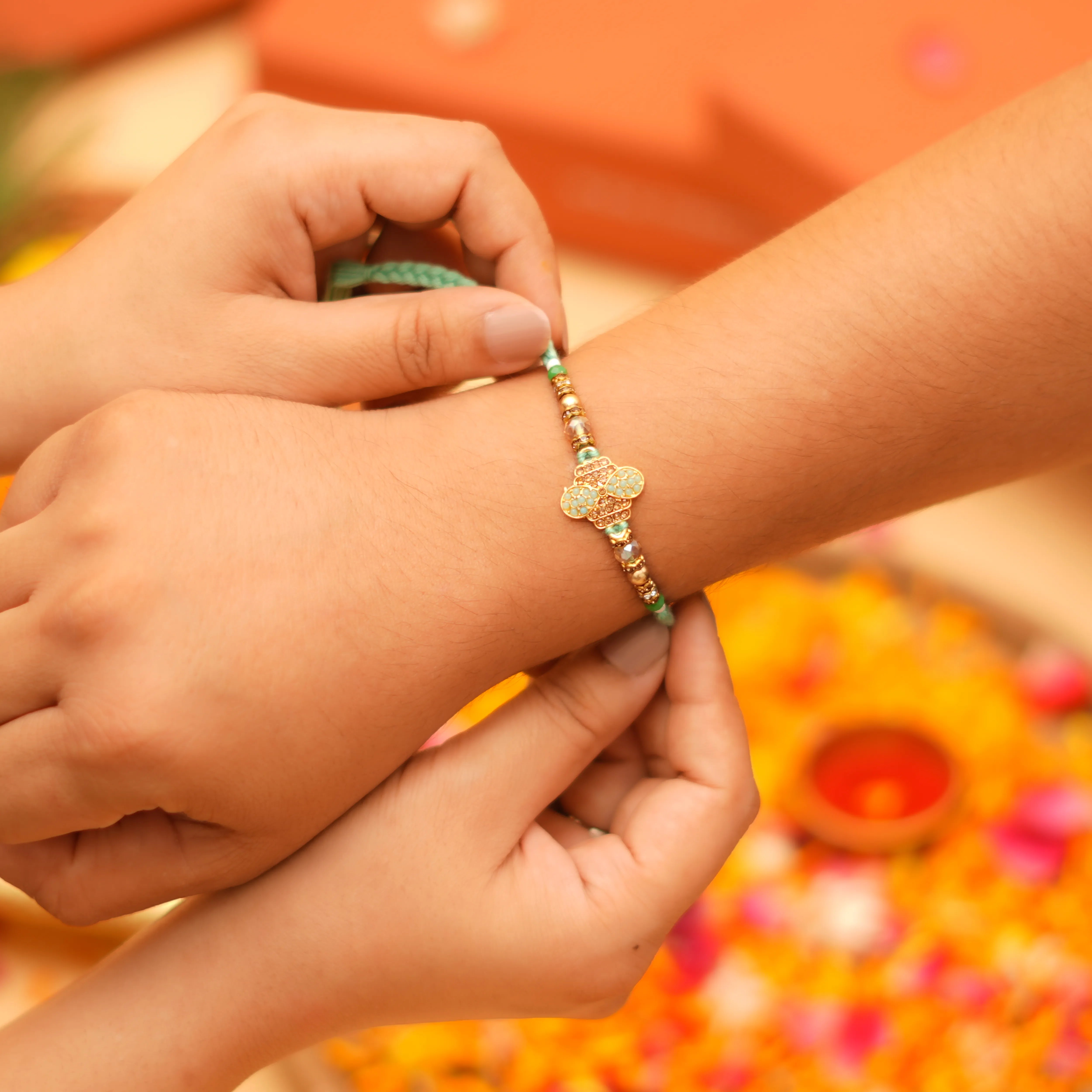 Handcrafted Pushp Vayu Beads Rakhi