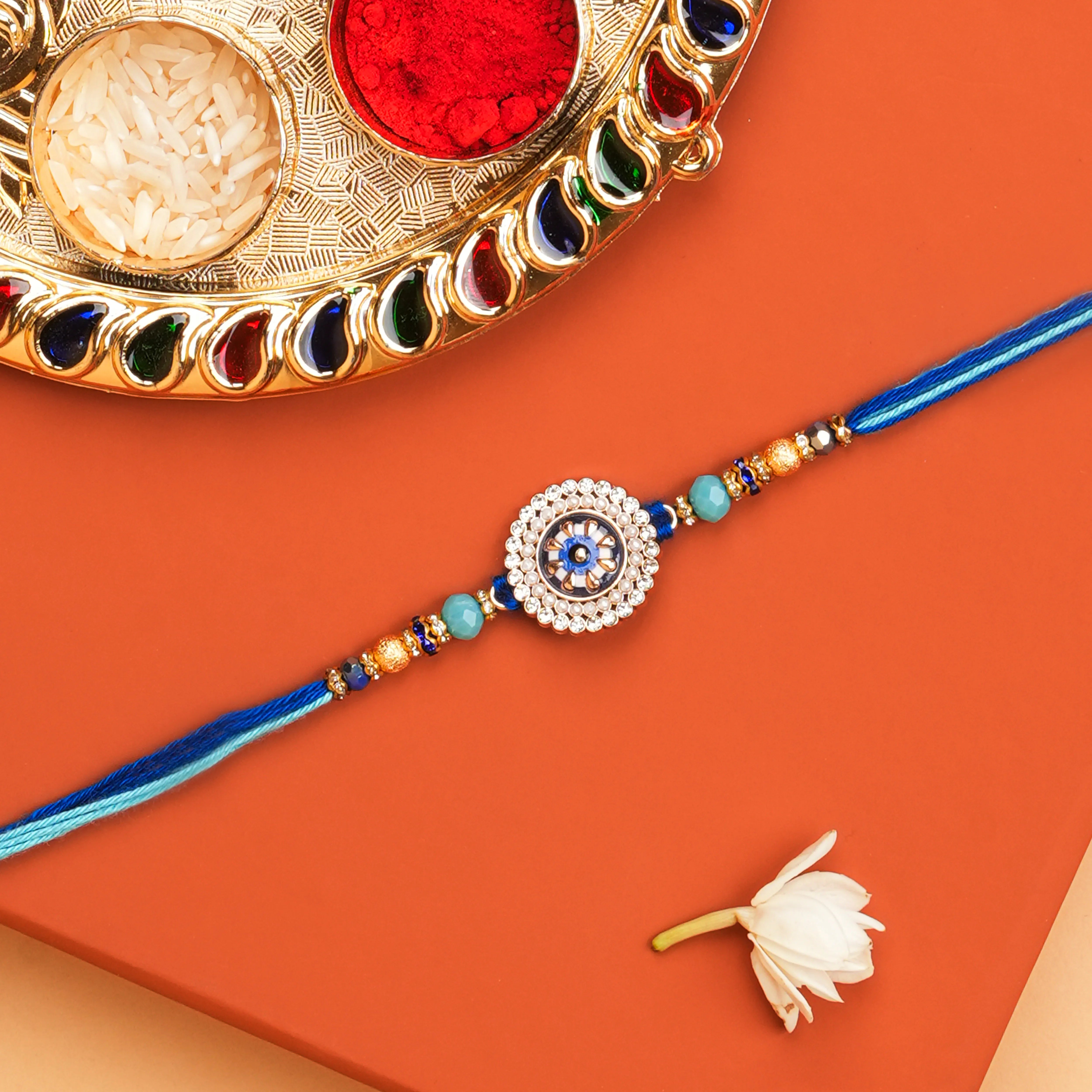Handcrafted Neel Ratna Studded Rakhi