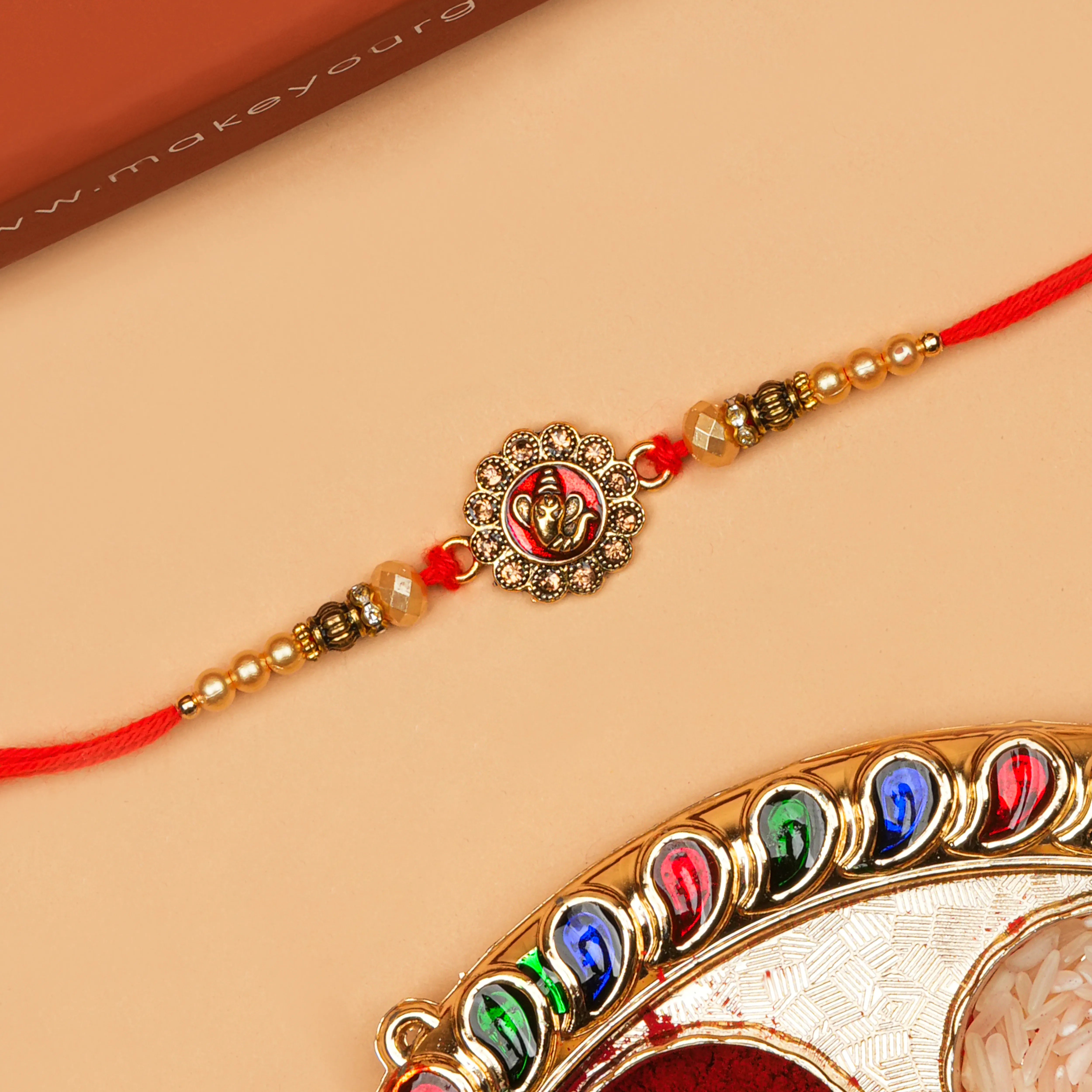 Handcrafted Ganpati Shubh Labh Rakhi