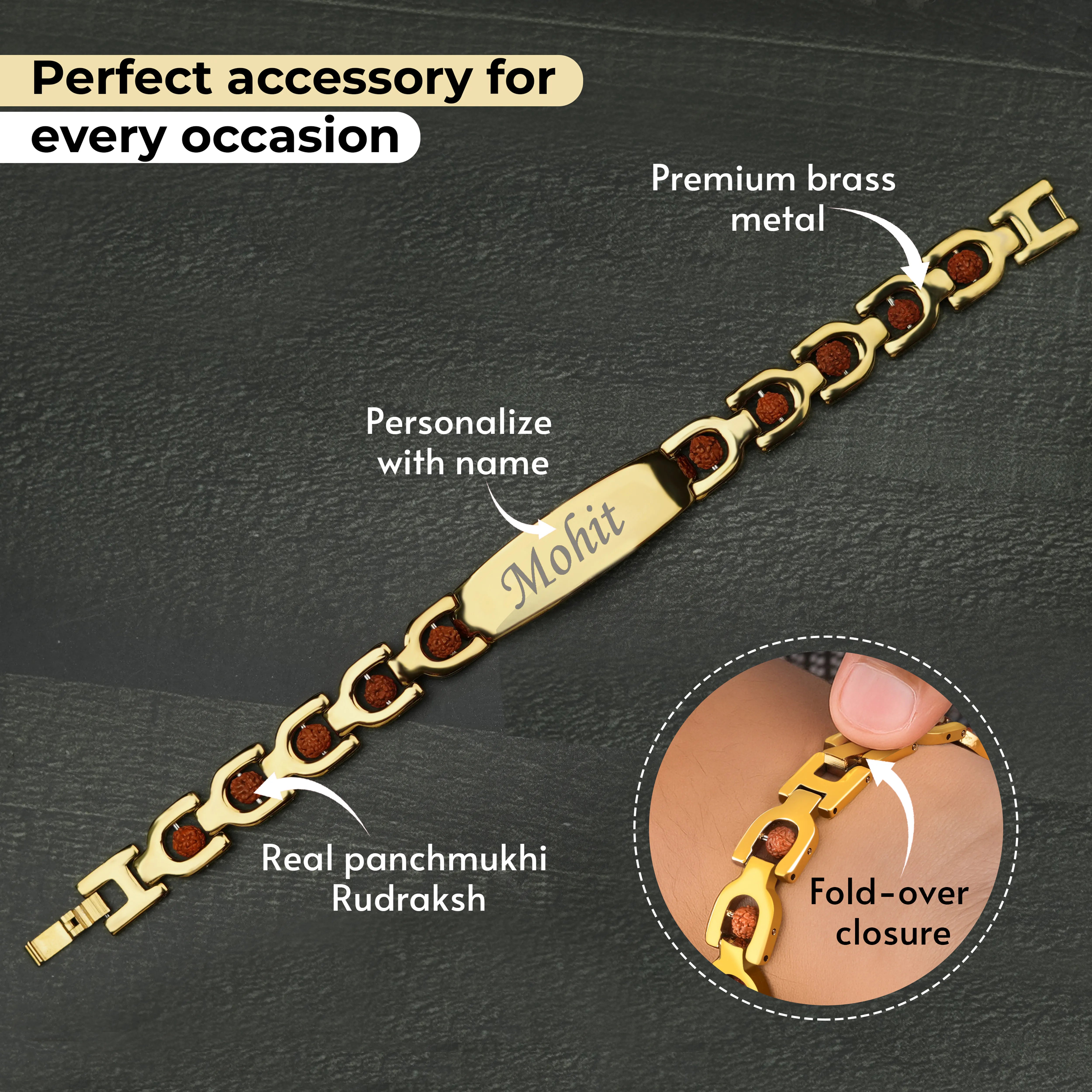 Personalized Rudraksh Bracelet With Name