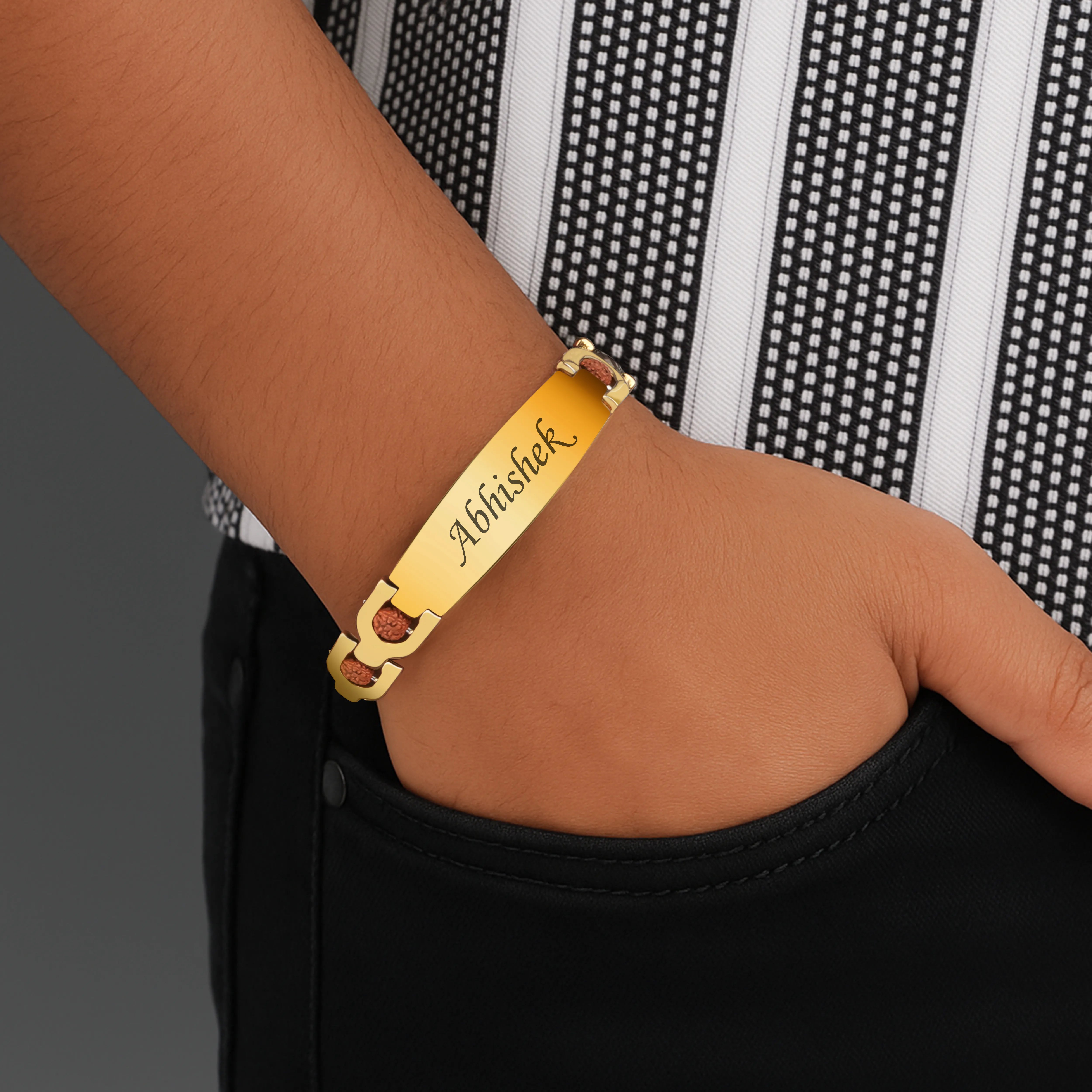 Personalized Rudraksh Bracelet With Name