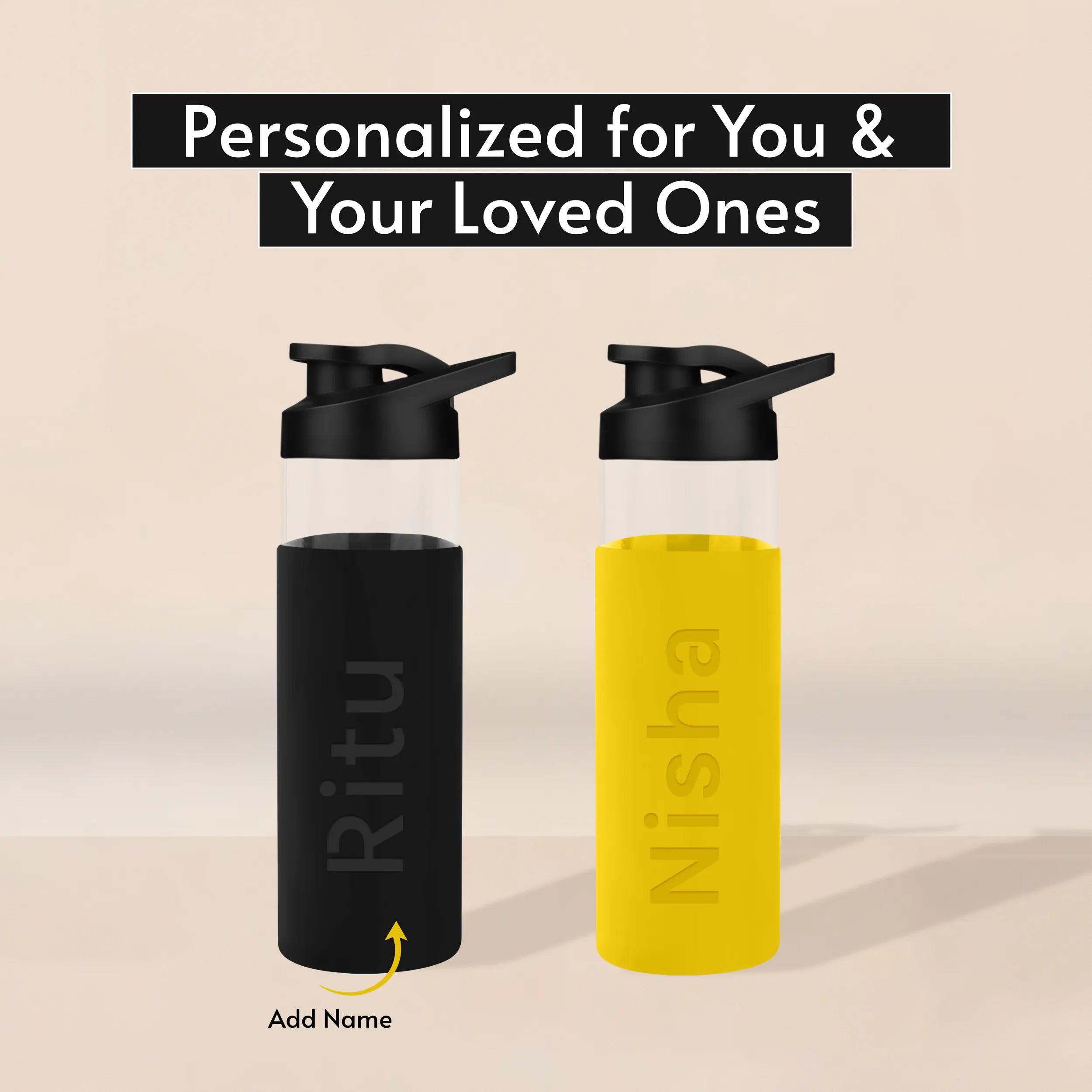 Personalized Pure Wrap Borosilicate Sipper Bottle - 550ML