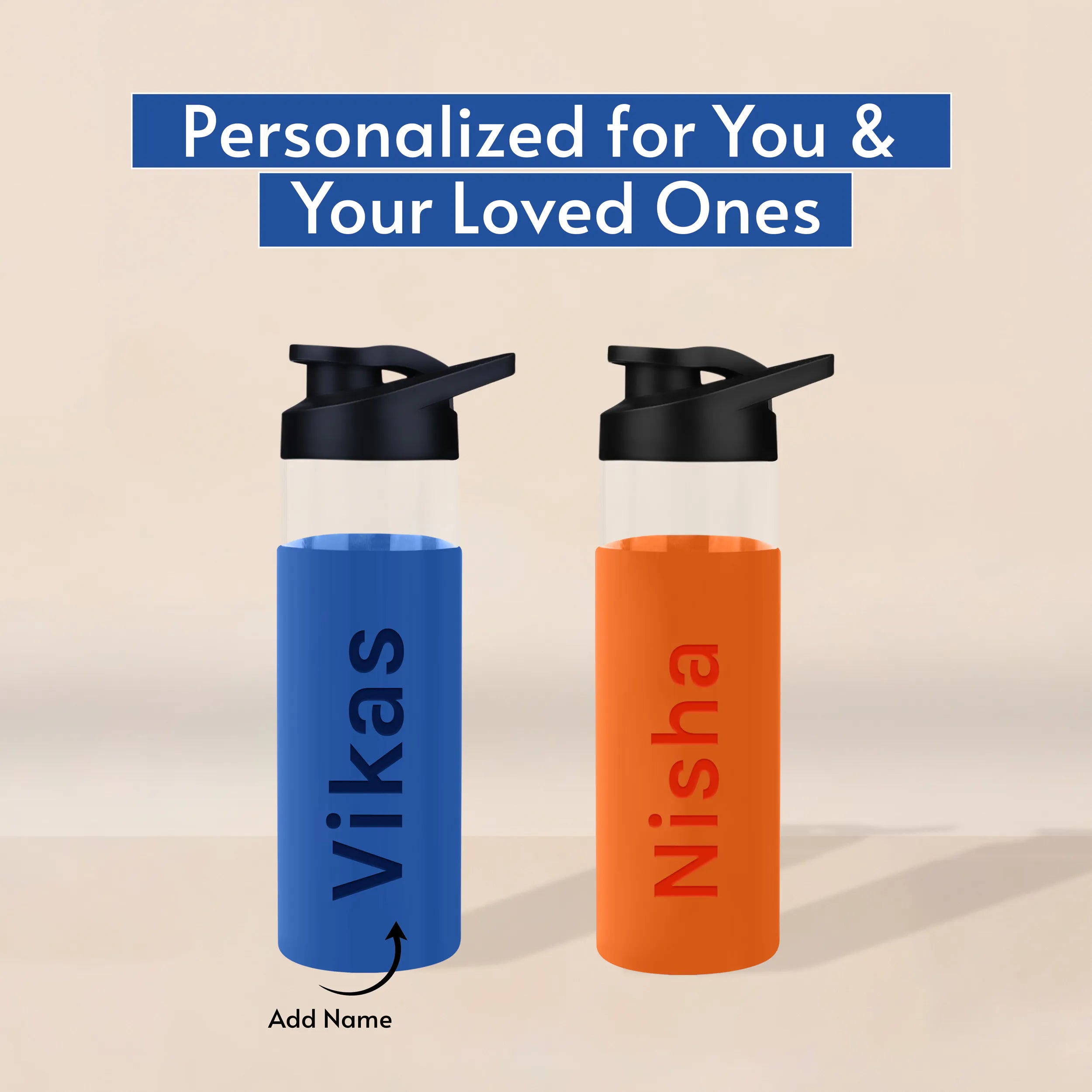 Personalized Pure Wrap Borosilicate Sipper Bottle - 550ML