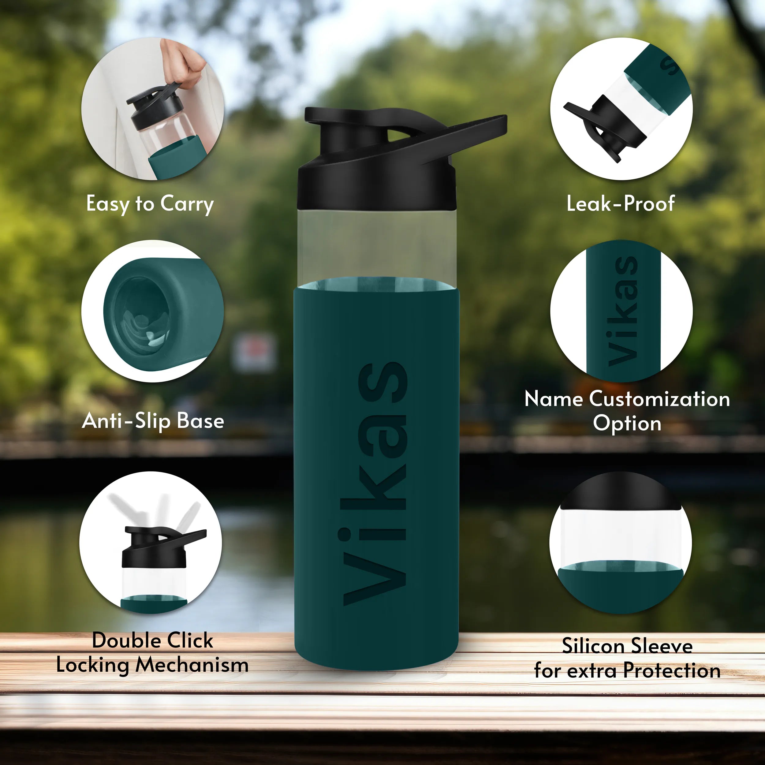 Personalized Pure Wrap Borosilicate Sipper Bottle - 550ML
