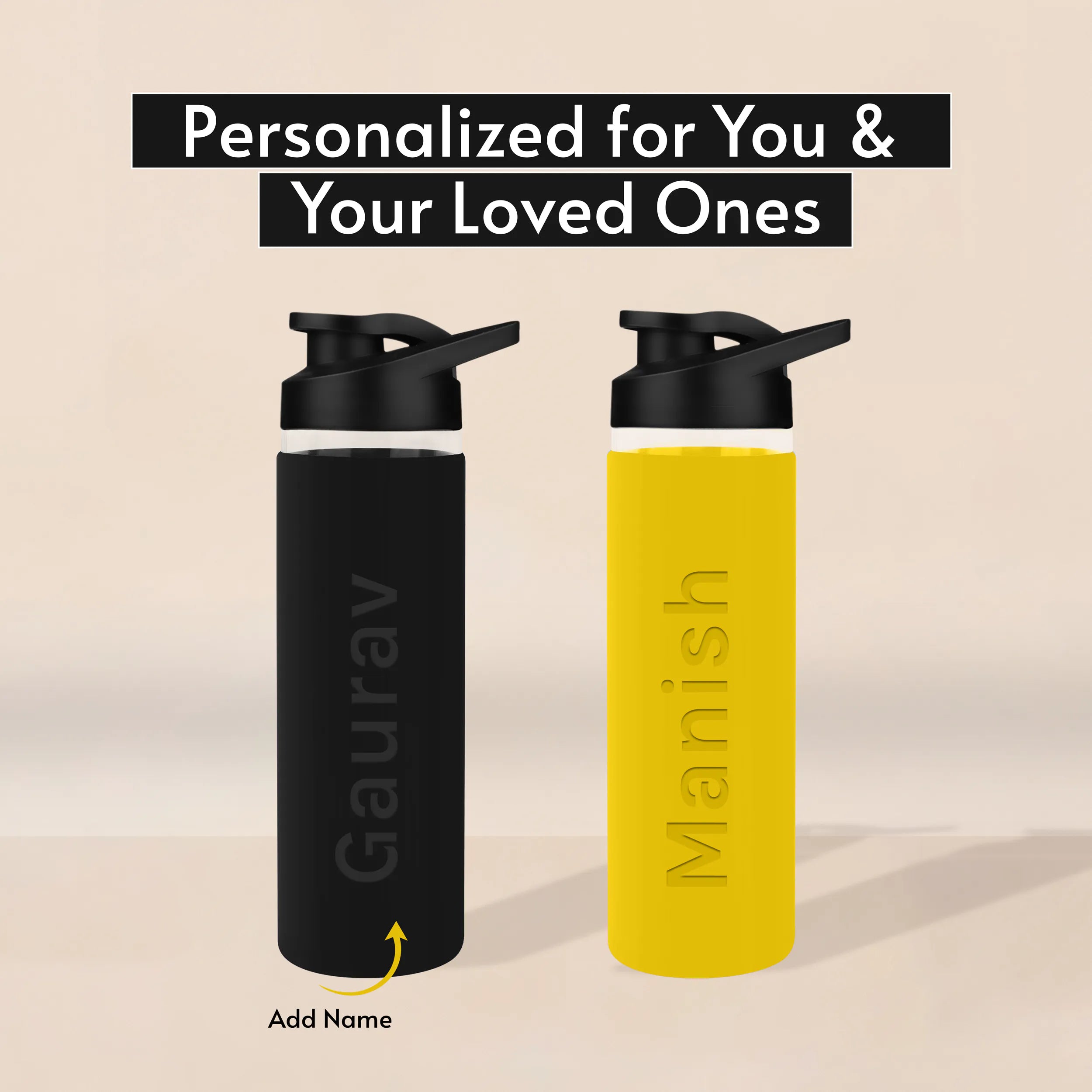 Personalized Pure Wrap Borosilicate Sipper Bottle - 750ML