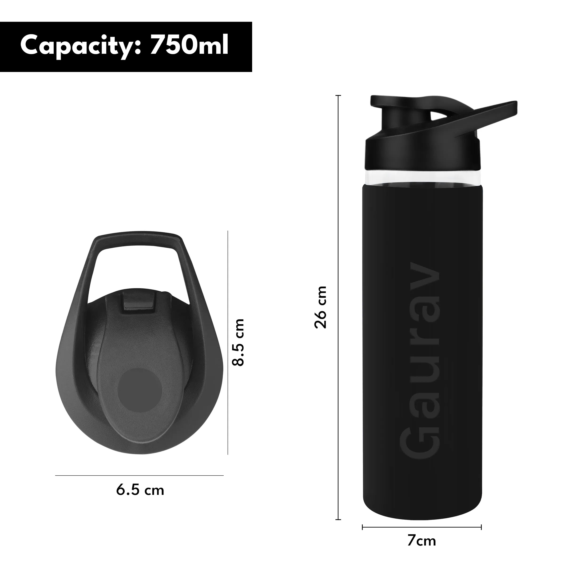 Personalized Pure Wrap Borosilicate Sipper Bottle - 750ML