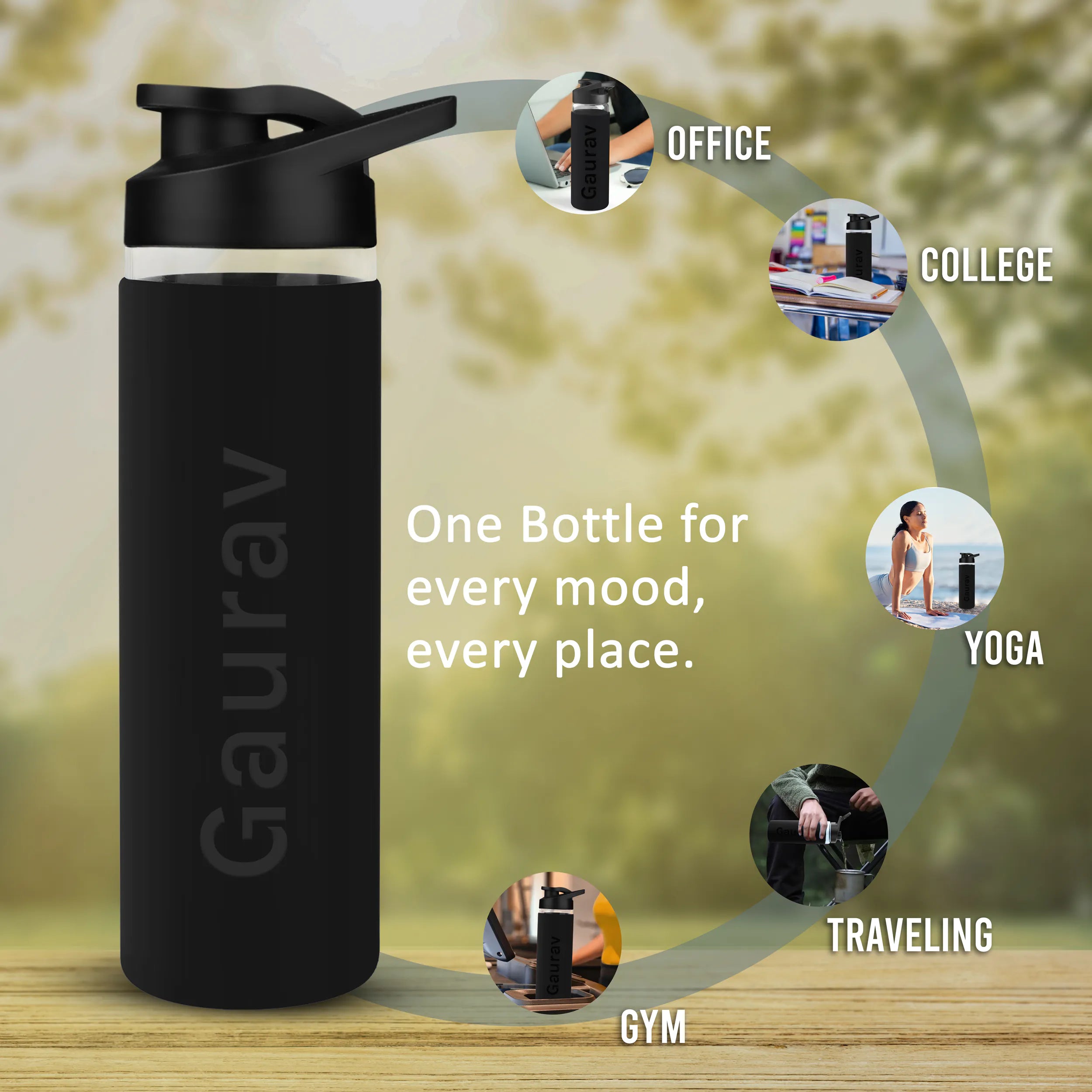 Personalized Pure Wrap Borosilicate Sipper Bottle - 750ML