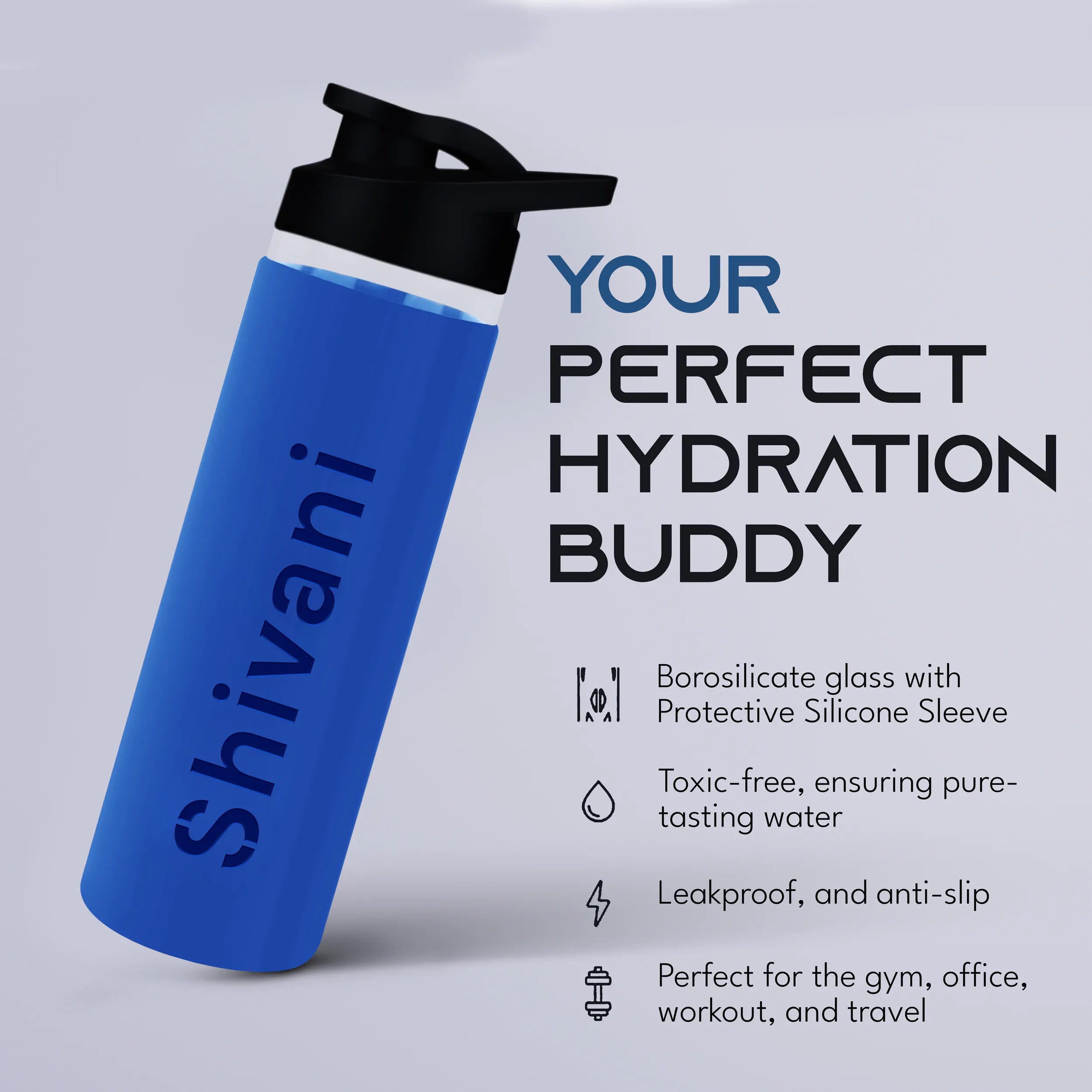 Personalized Pure Wrap Borosilicate Sipper Bottle - 750ML