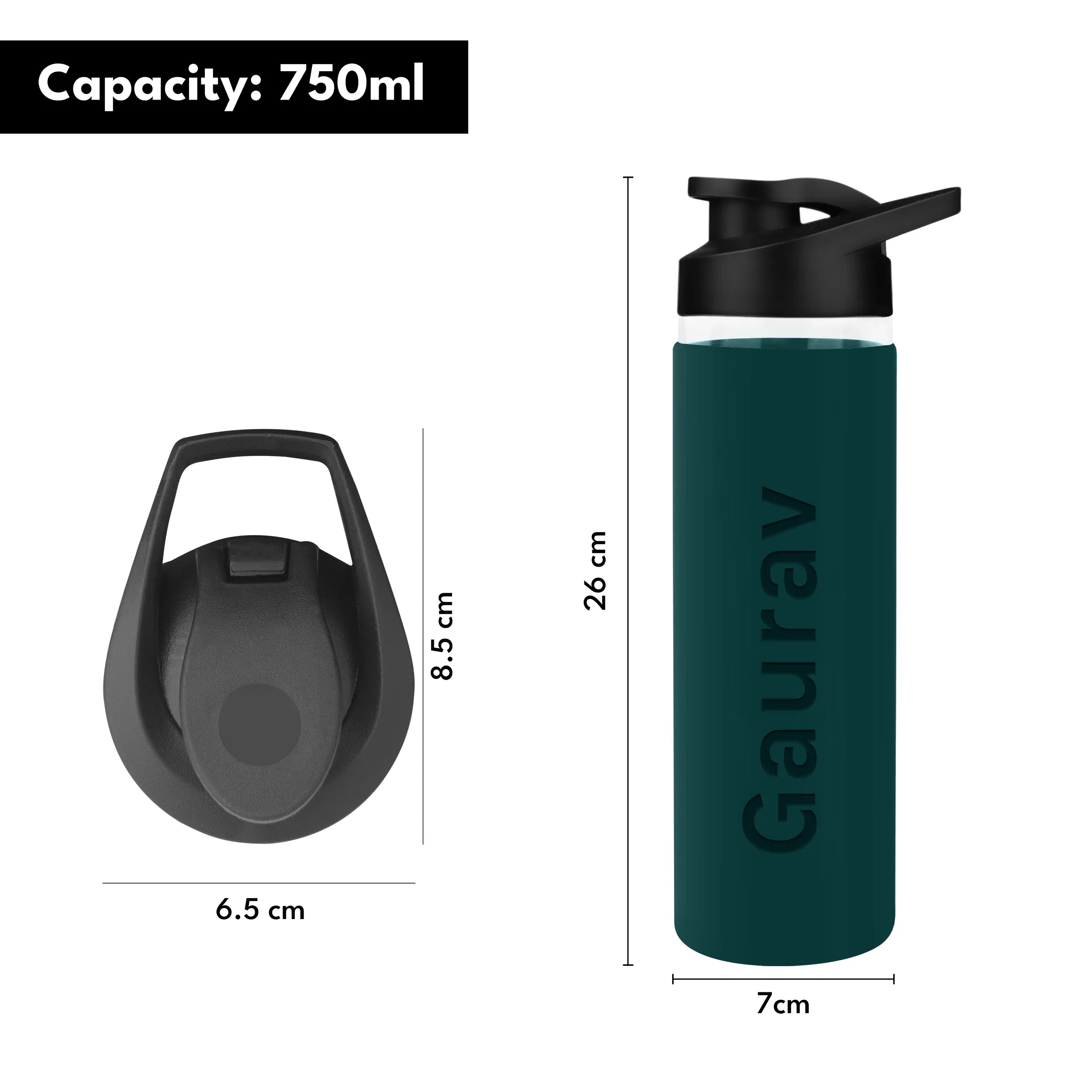 Personalized Pure Wrap Borosilicate Sipper Bottle - 750ML