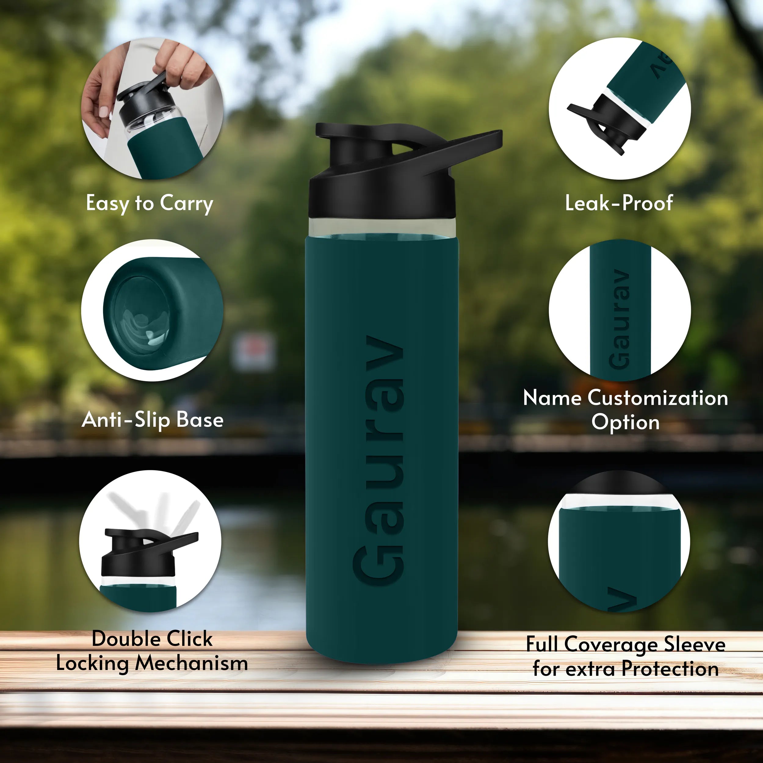 Personalized Pure Wrap Borosilicate Sipper Bottle - 750ML