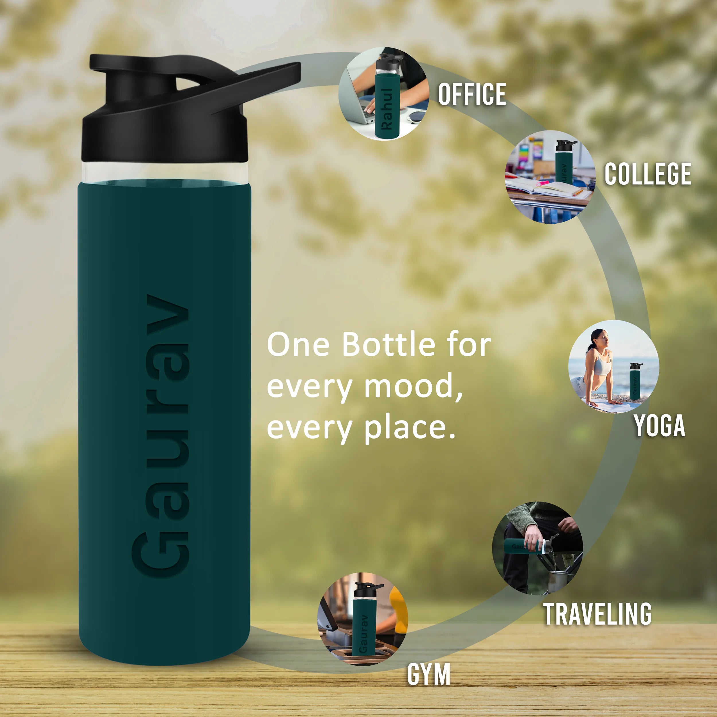 Personalized Pure Wrap Borosilicate Sipper Bottle - 750ML