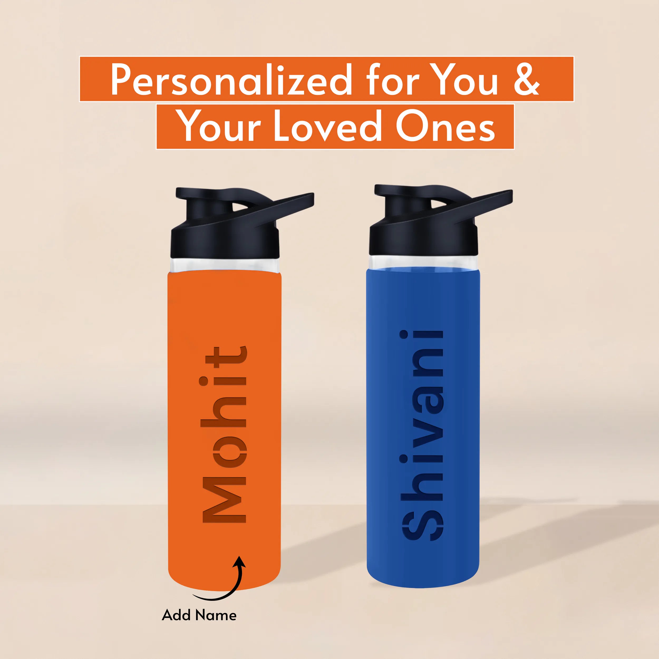 Personalized Pure Wrap Borosilicate Sipper Bottle - 750ML