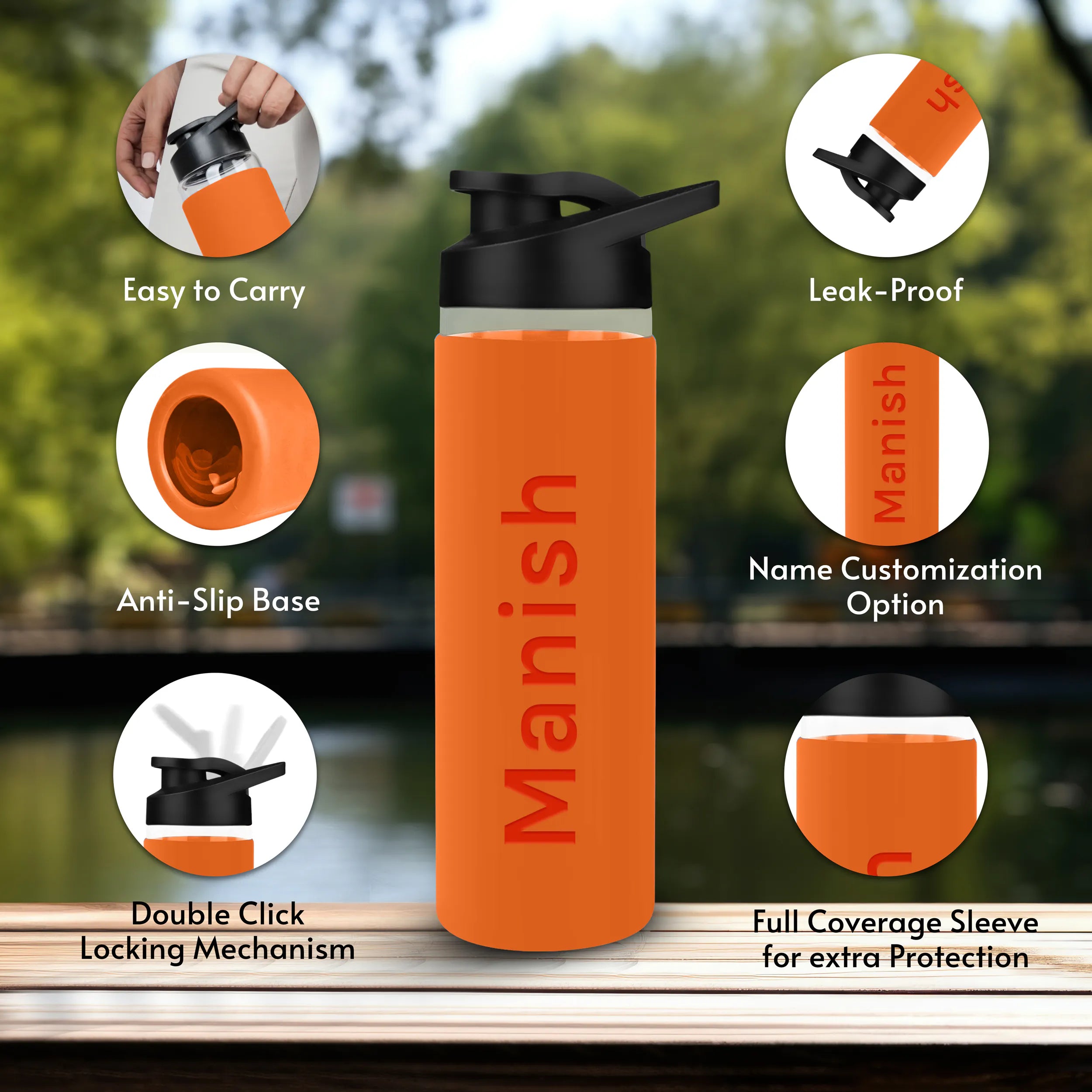 Personalized Pure Wrap Borosilicate Sipper Bottle - 750ML