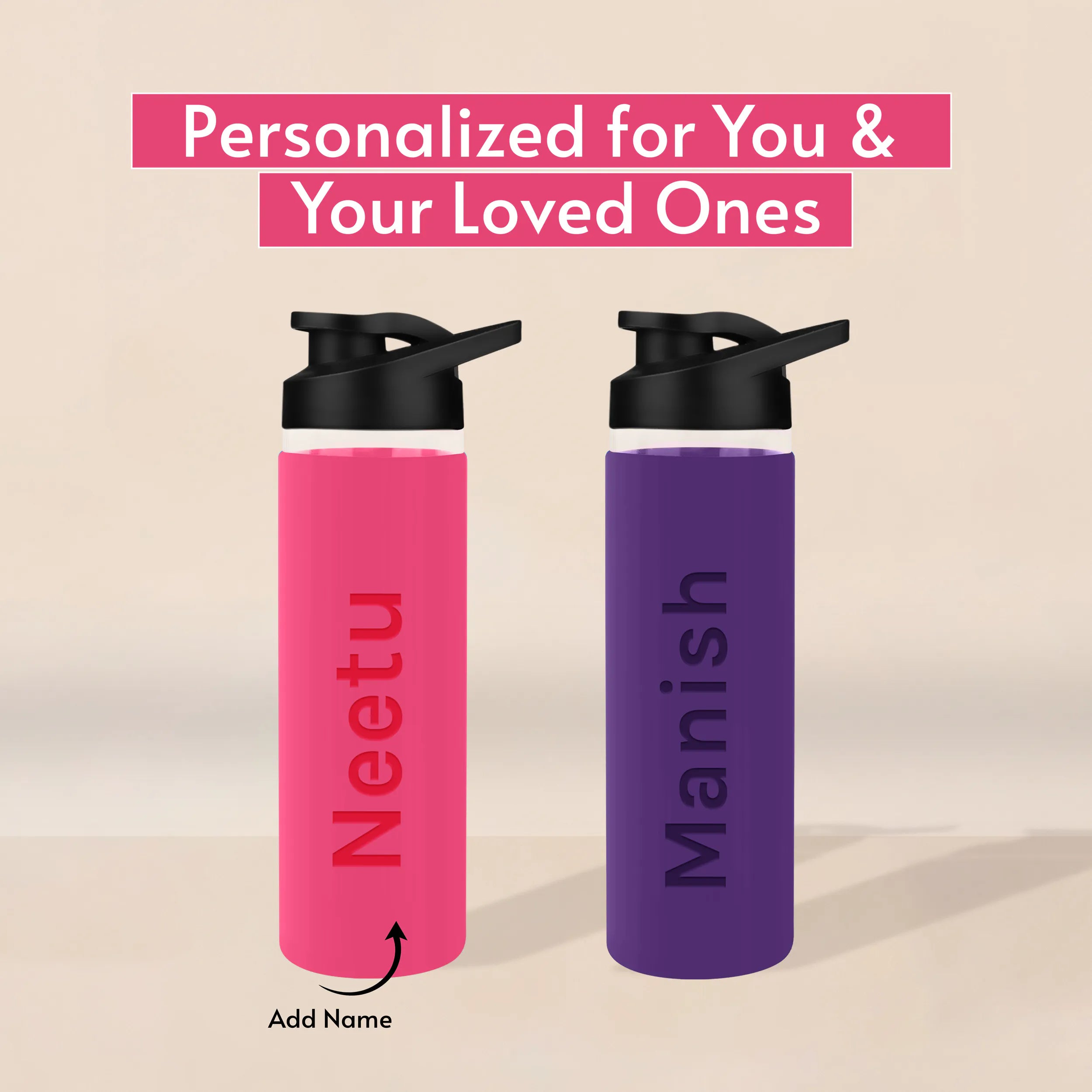Personalized Pure Wrap Borosilicate Sipper Bottle - 750ML