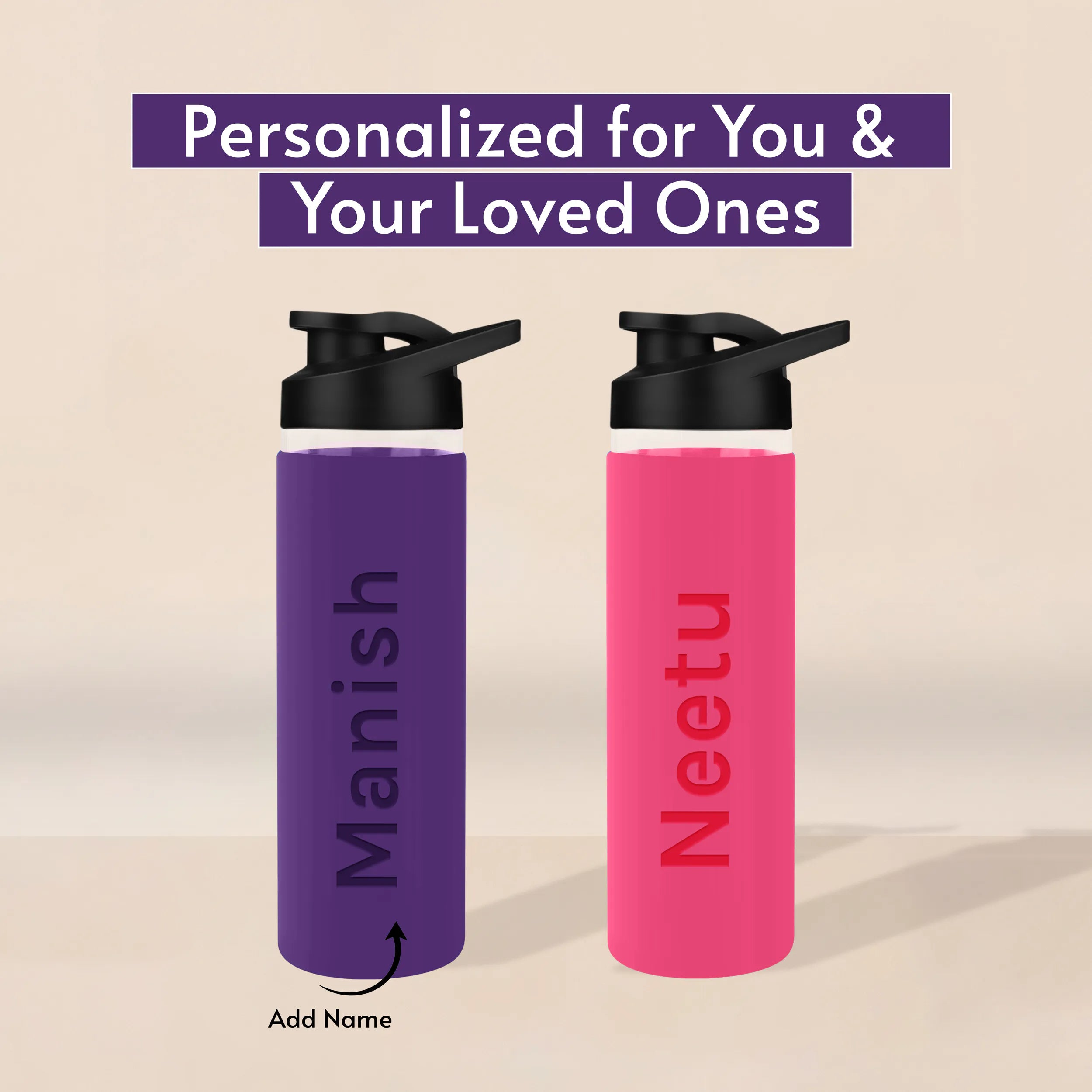 Personalized Pure Wrap Borosilicate Sipper Bottle - 750ML