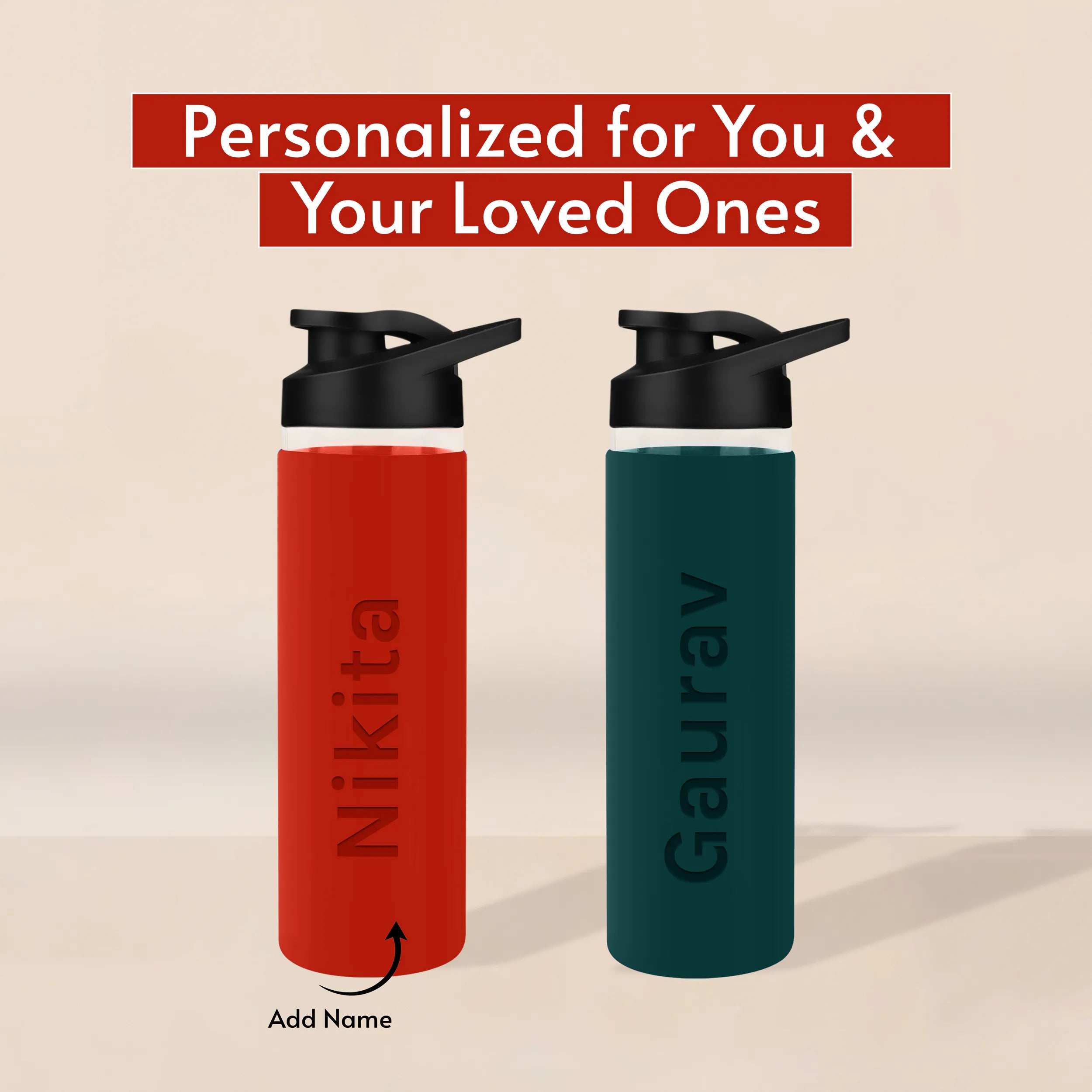 Personalized Pure Wrap Borosilicate Sipper Bottle - 750ML
