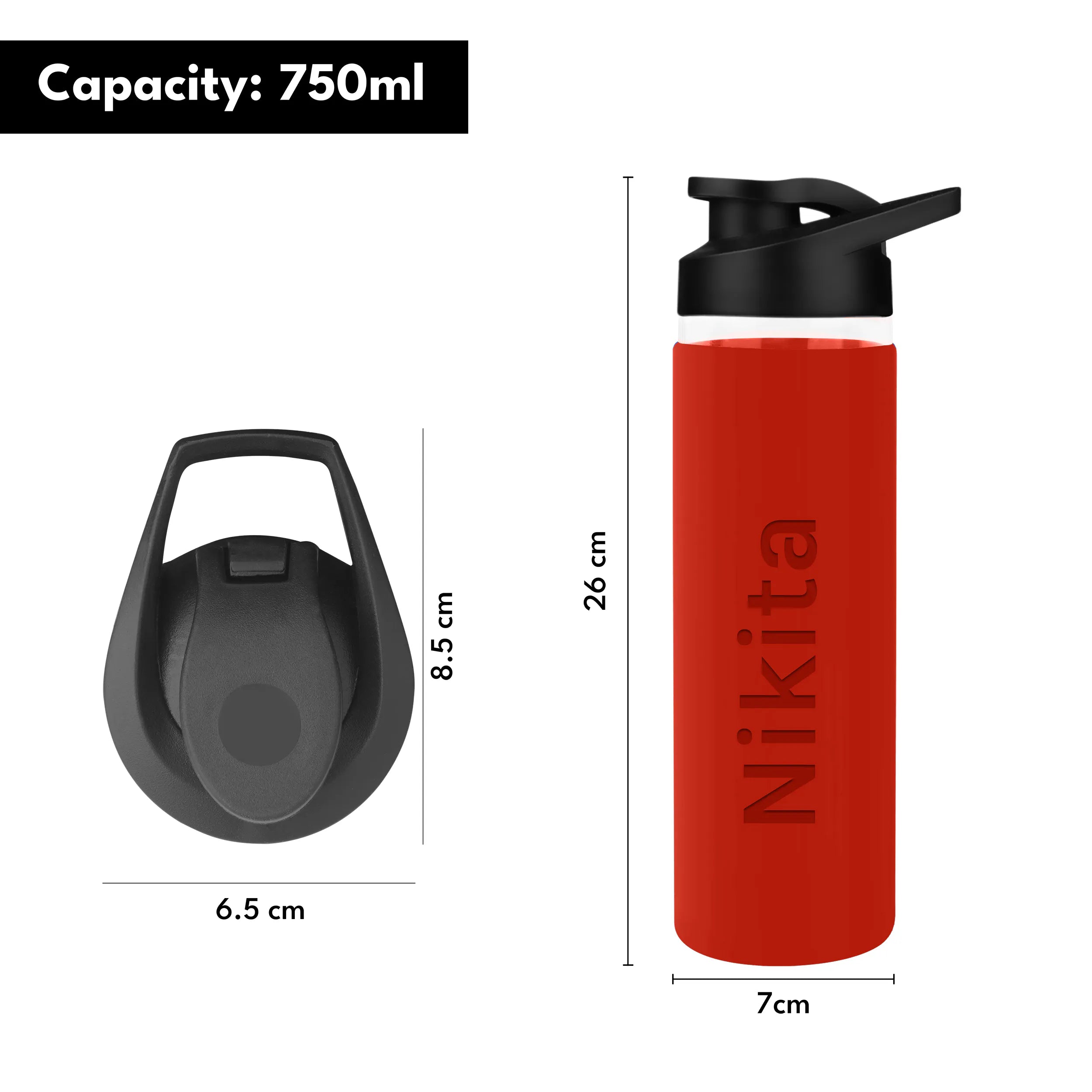 Personalized Pure Wrap Borosilicate Sipper Bottle - 750ML