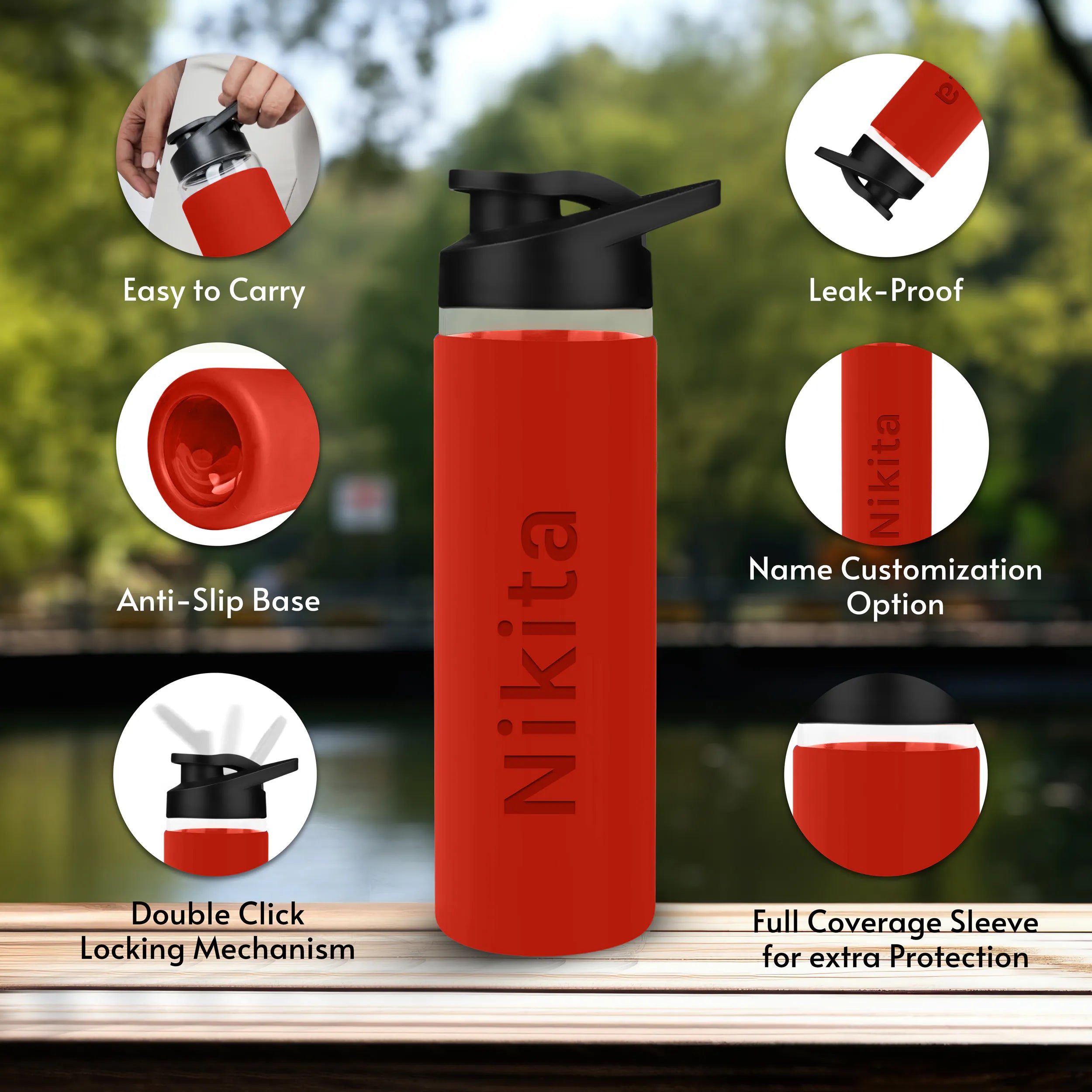 Personalized Pure Wrap Borosilicate Sipper Bottle - 750ML