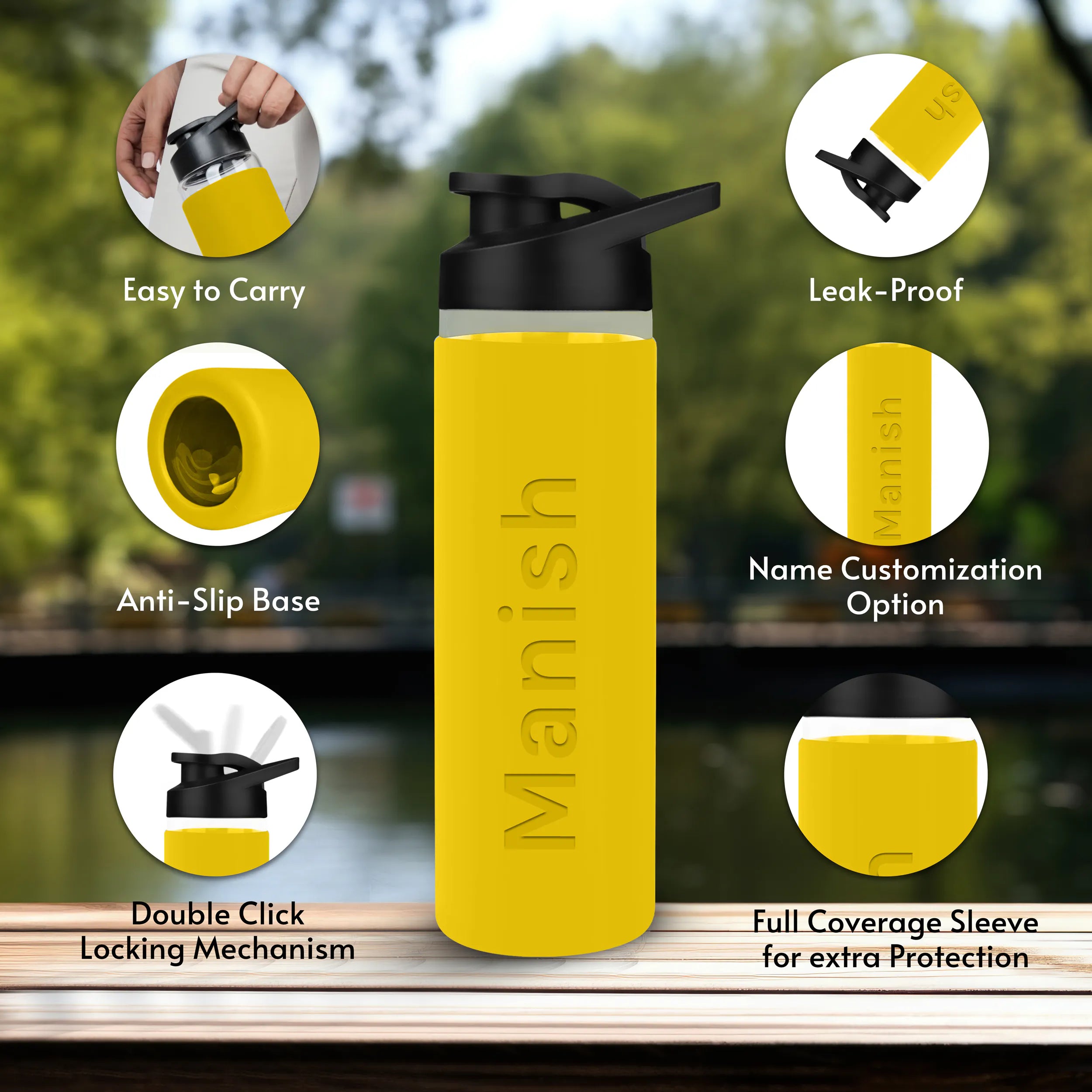 Personalized Pure Wrap Borosilicate Sipper Bottle - 750ML