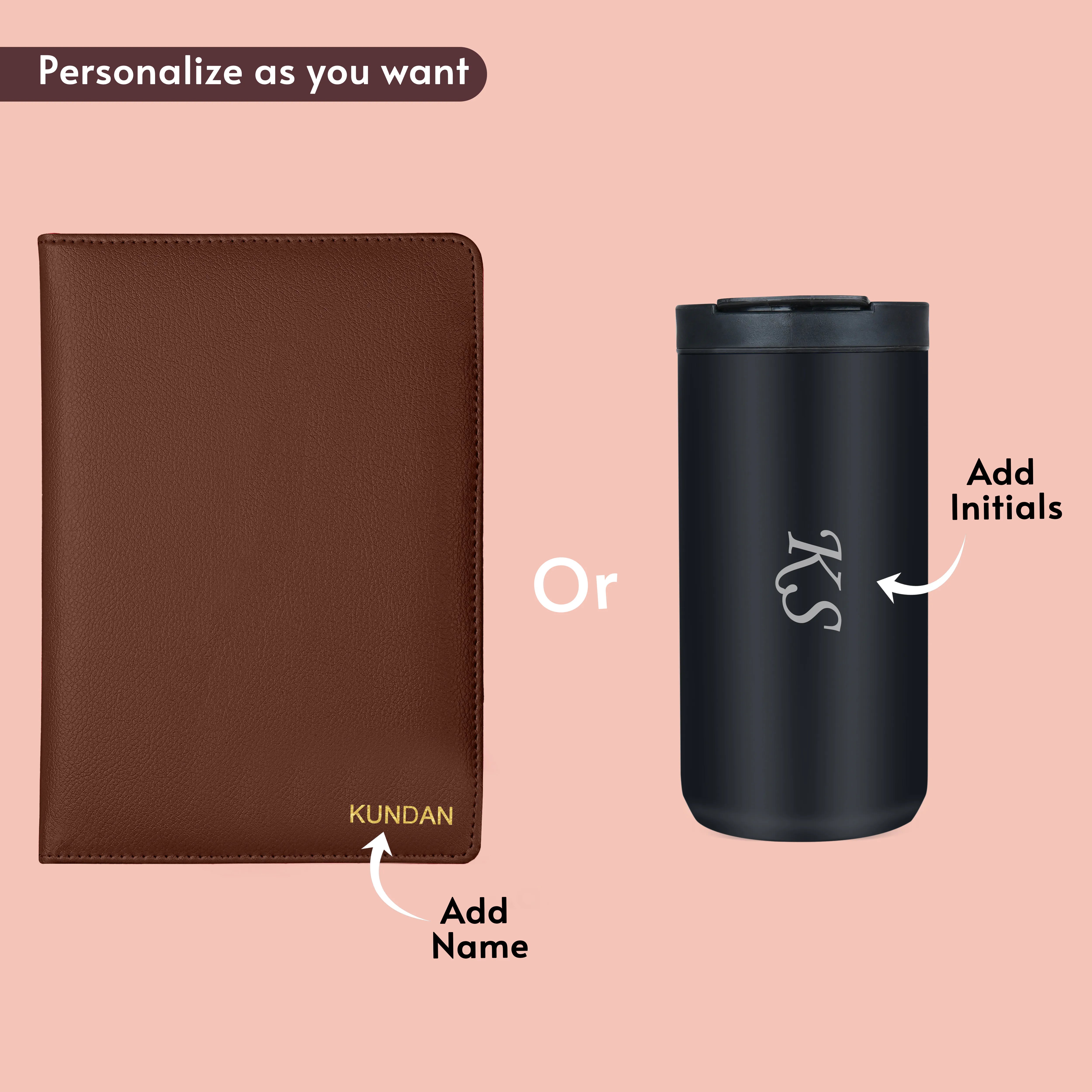 Diary Tumbler Cardholder And Power Bank Gift Hamper For Him
