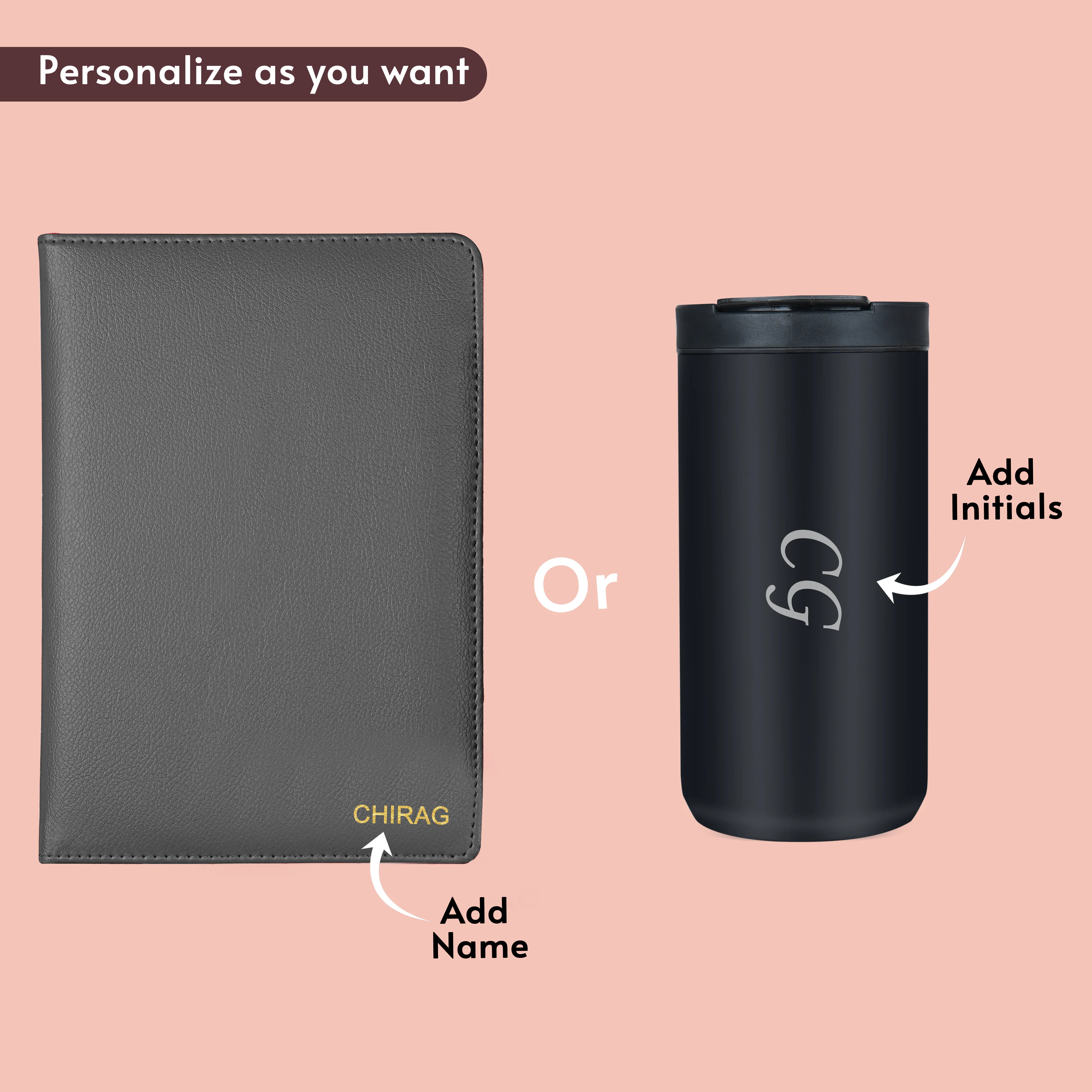 Diary Tumbler Cardholder And Power Bank Gift Hamper For Him