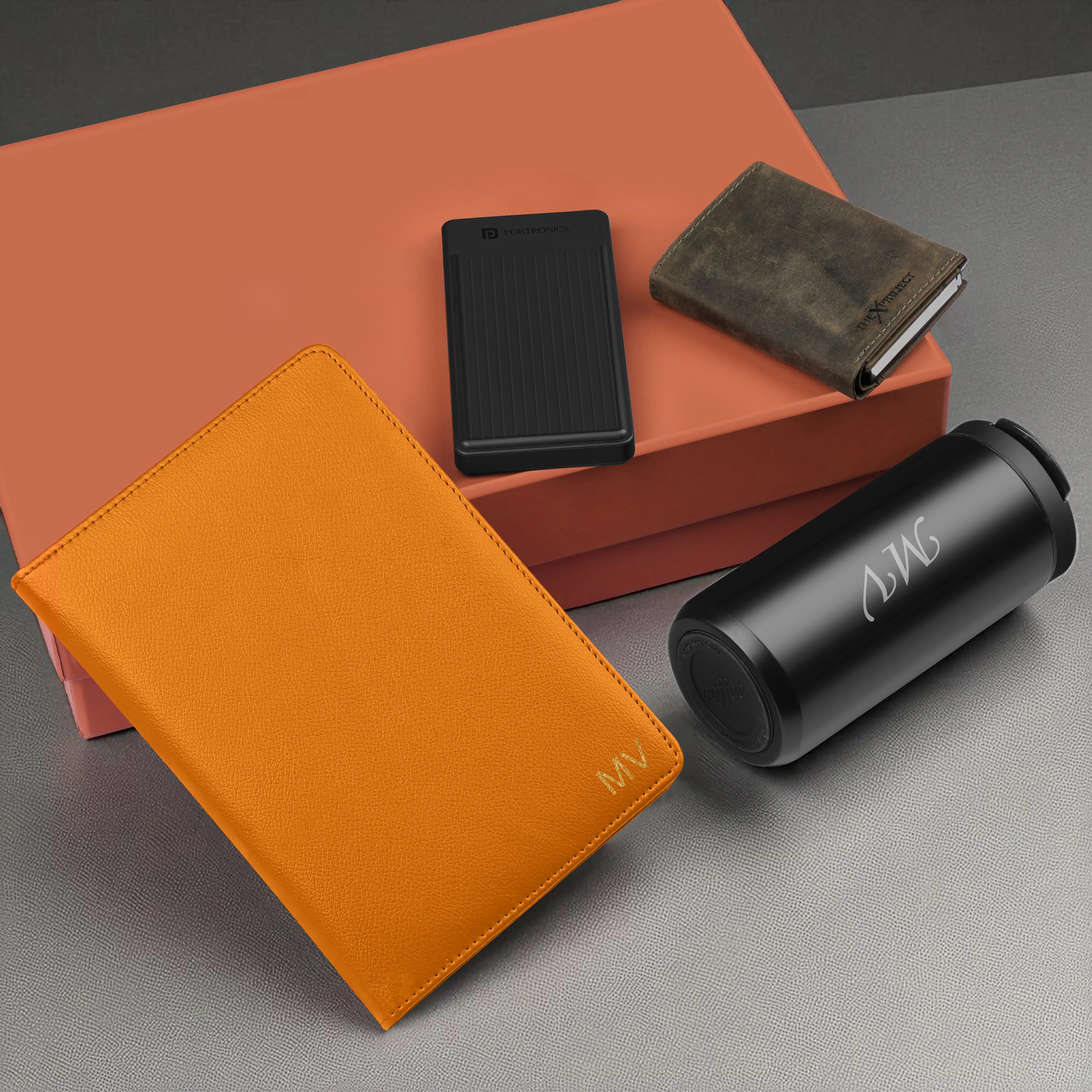 Diary Tumbler Cardholder And Power Bank Gift Hamper For Him
