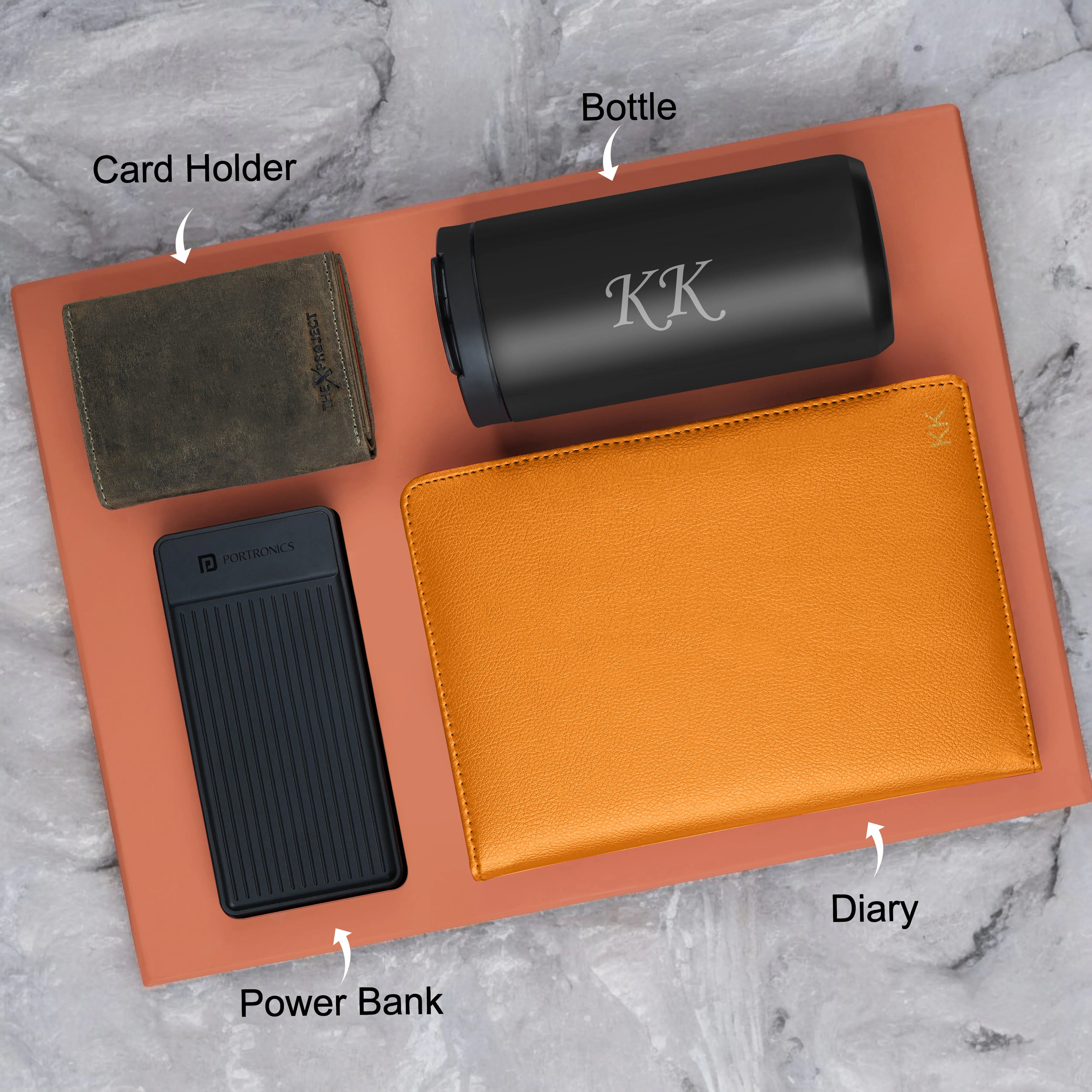 Diary Tumbler Cardholder And Power Bank Gift Hamper For Him