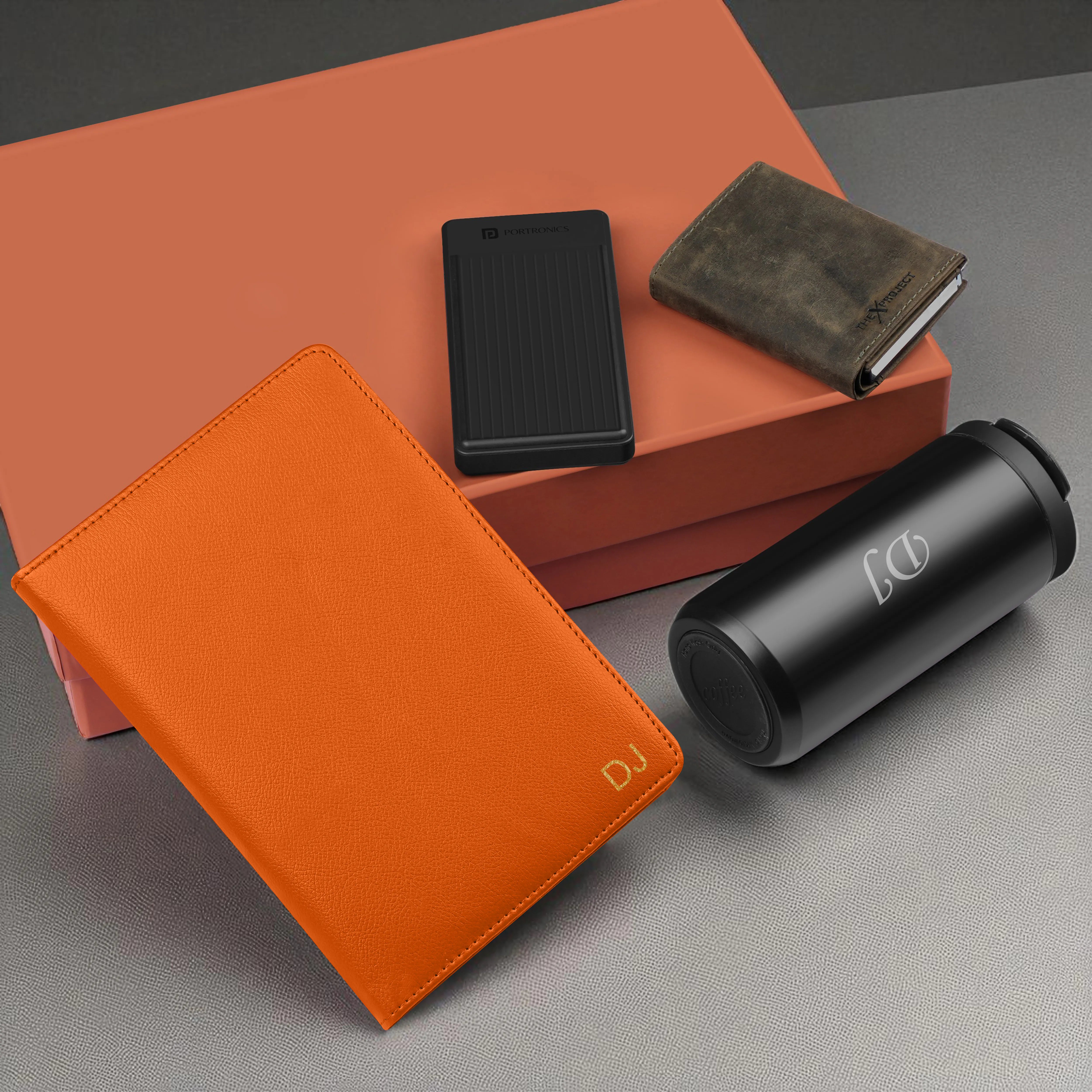 Diary Tumbler Cardholder And Power Bank Gift Hamper For Him
