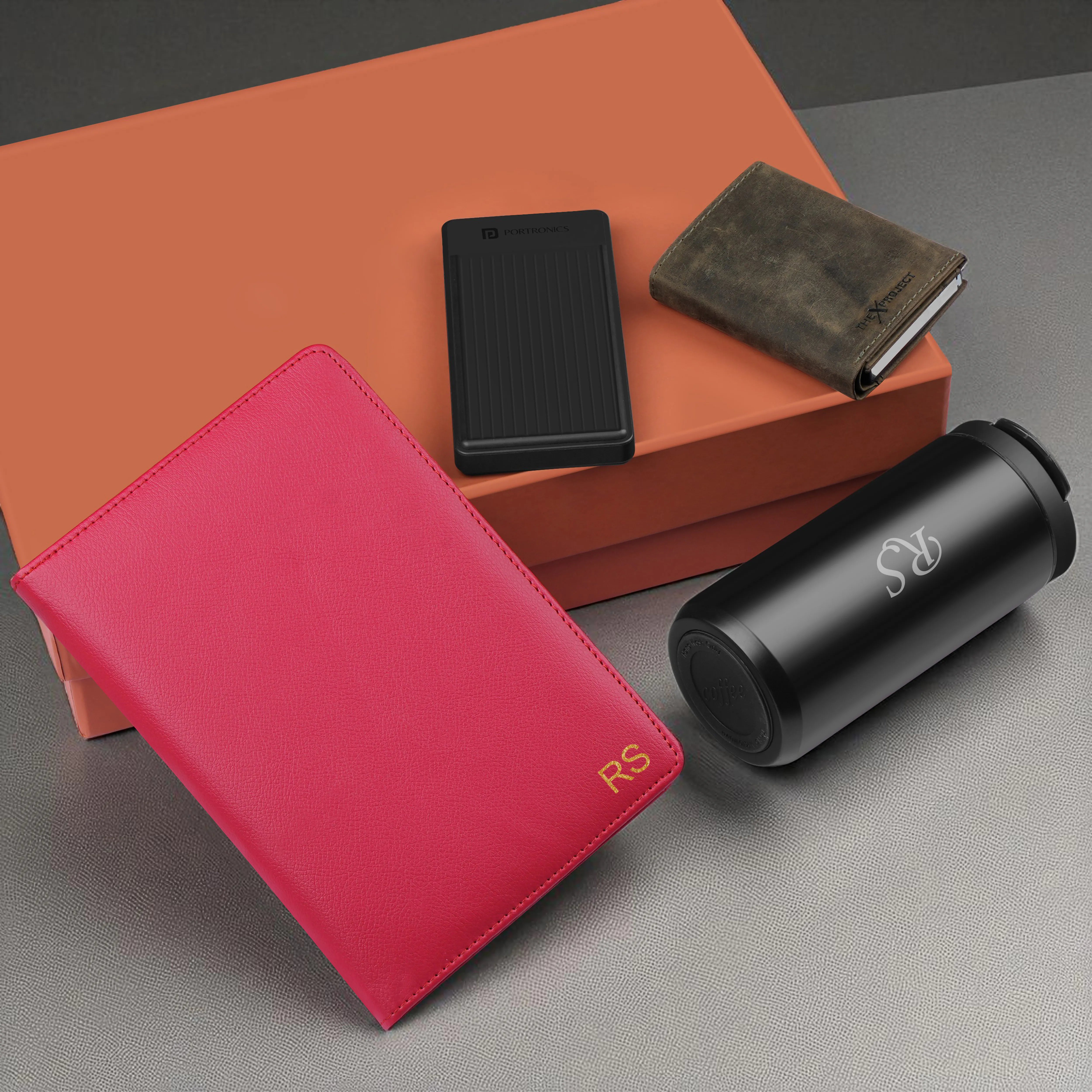 Diary Tumbler Cardholder And Power Bank Gift Hamper For Him