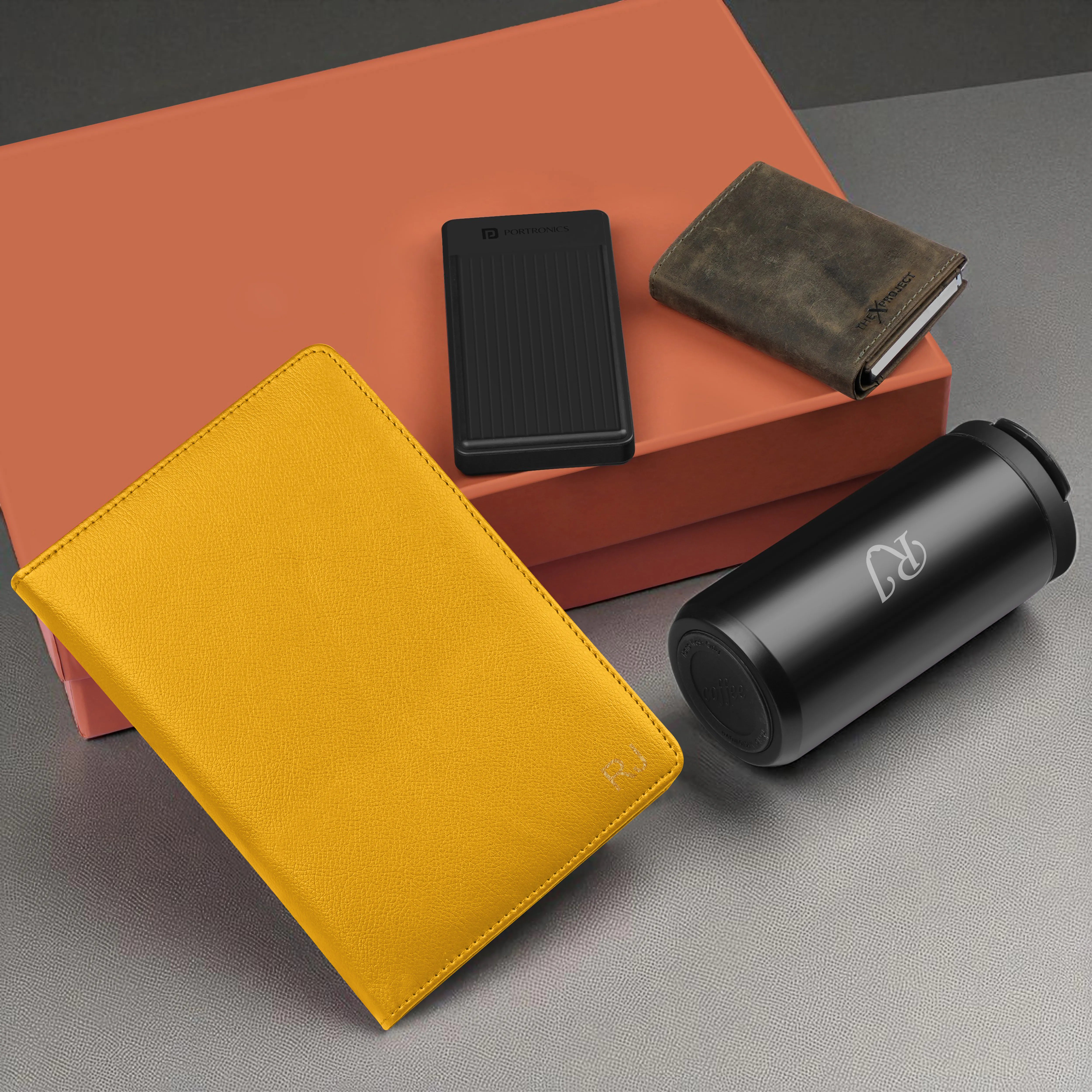 Diary Tumbler Cardholder And Power Bank Gift Hamper For Him