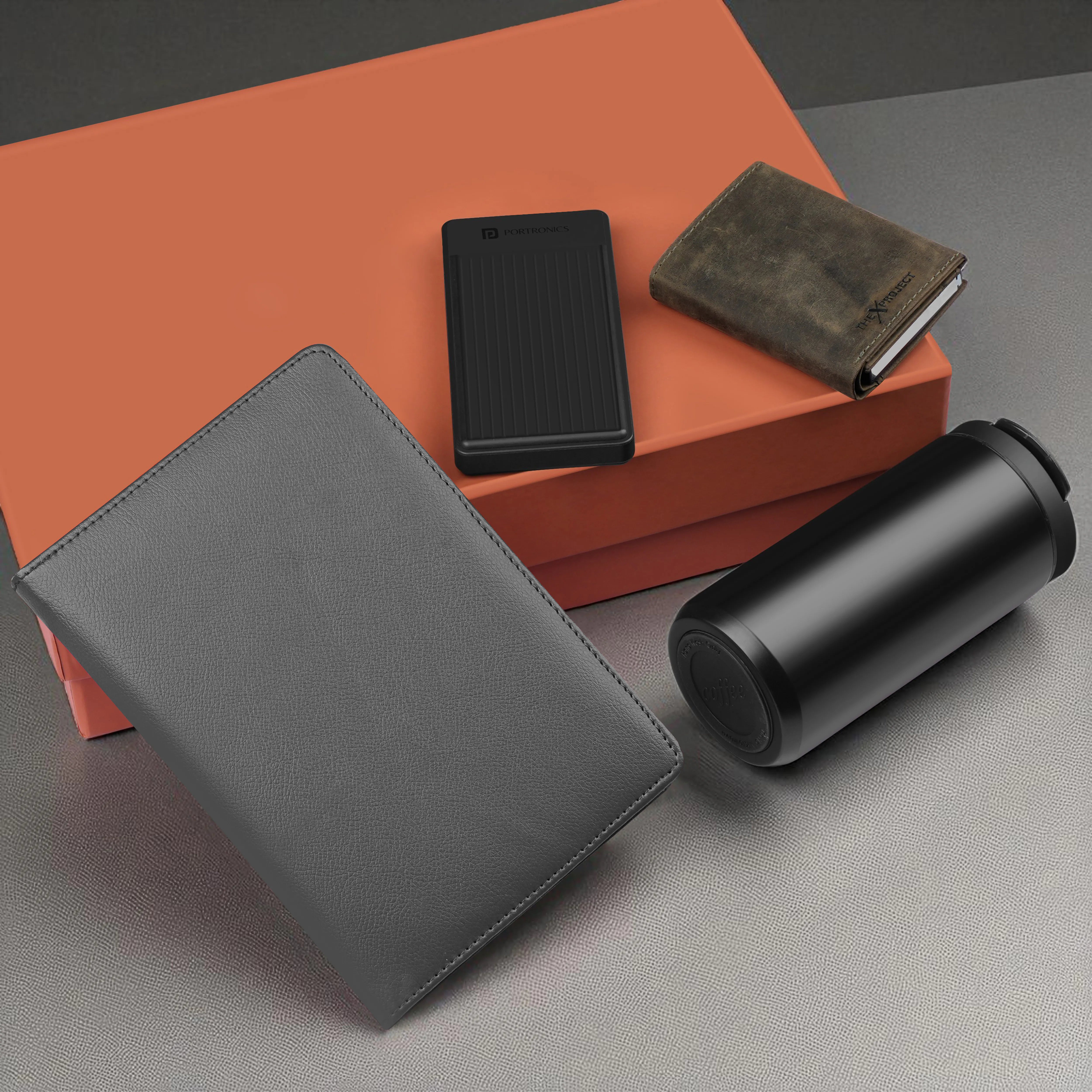 Diary Tumbler Cardholder And Power Bank Gift Hamper For Him